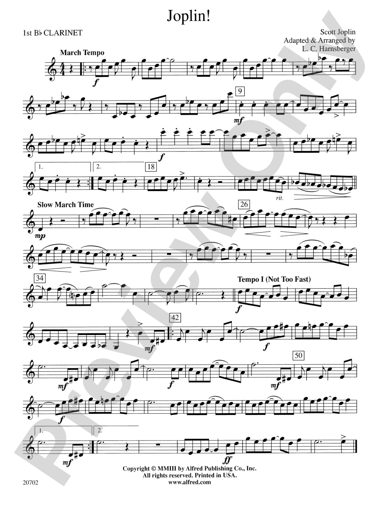 Joplin!: 1st B-flat Clarinet