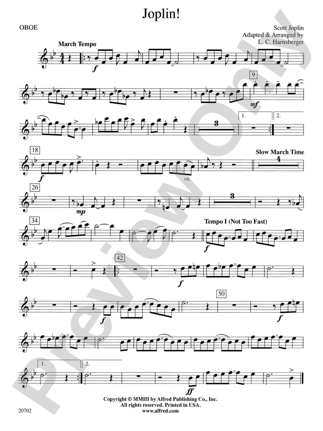 Joplin!: Oboe