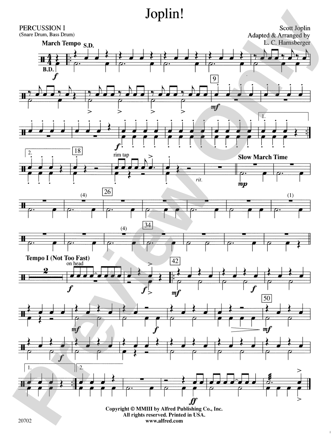 Joplin!: 1st Percussion