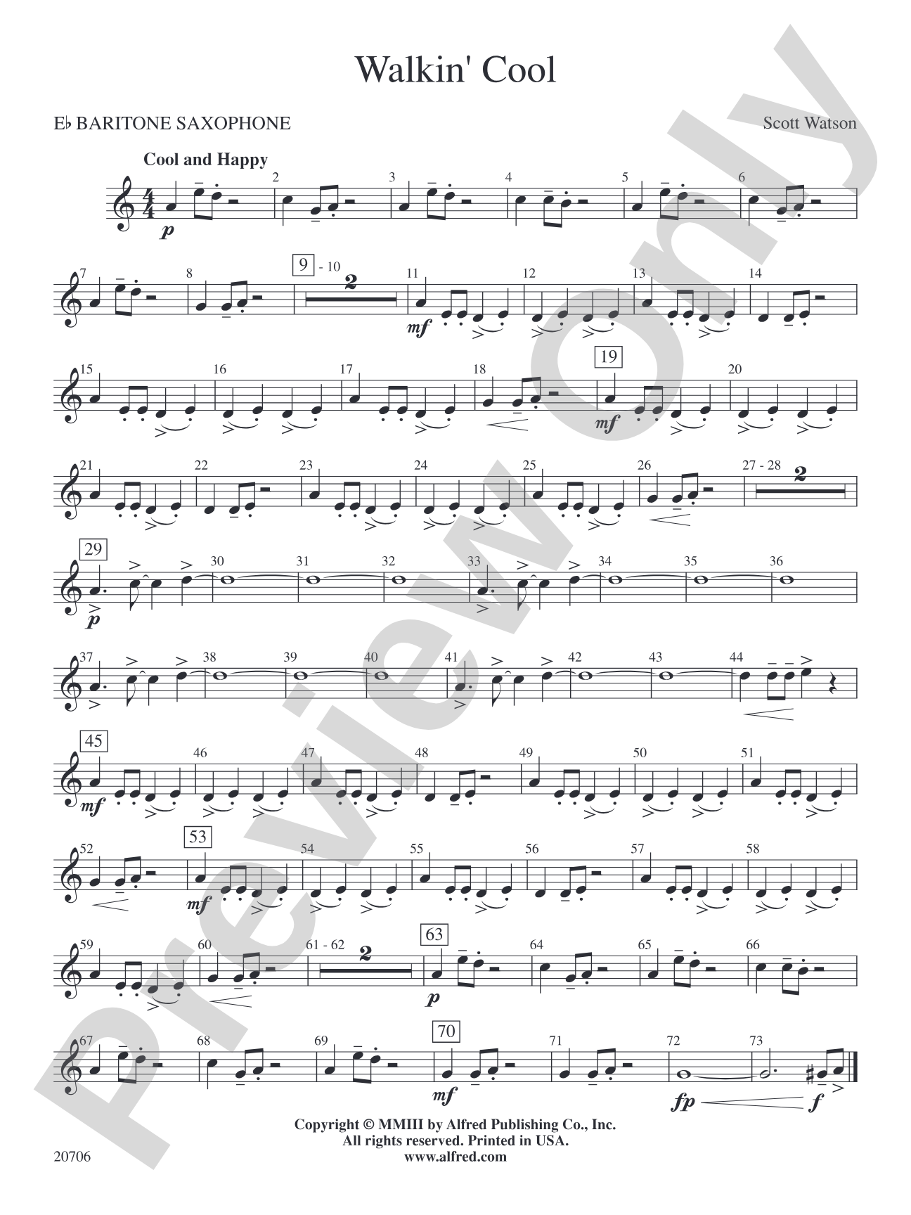 Walkin' Cool: E-flat Baritone Saxophone