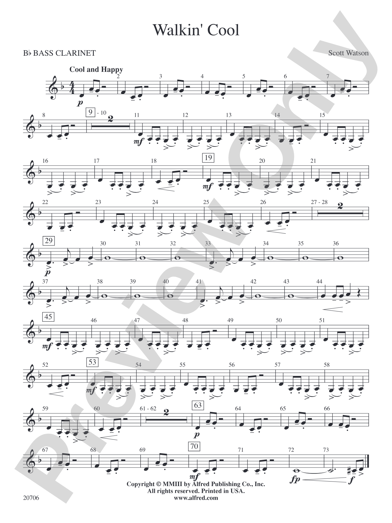 Walkin' Cool: B-flat Bass Clarinet