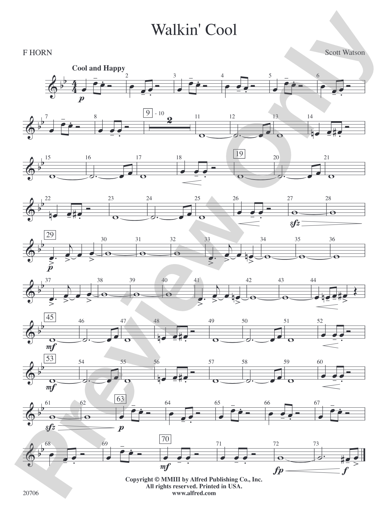 Walkin' Cool: 1st F Horn