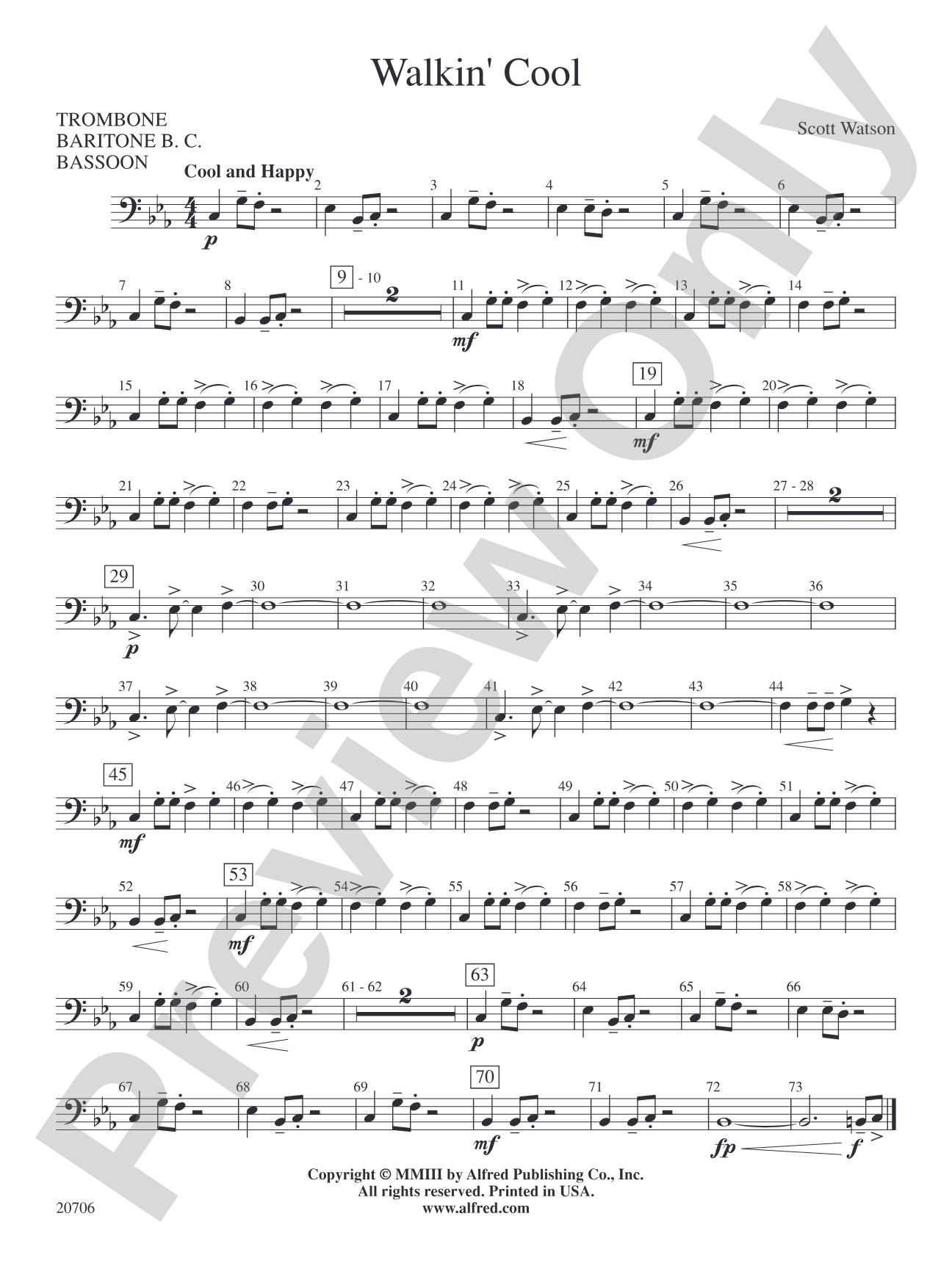 Walkin' Cool: 1st Trombone