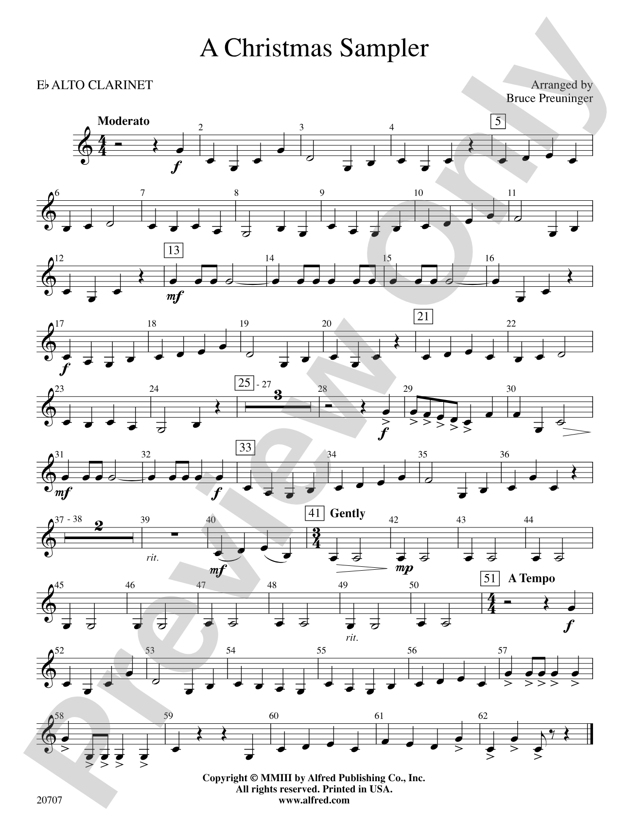 A Christmas Sampler: E-flat Alto Clarinet