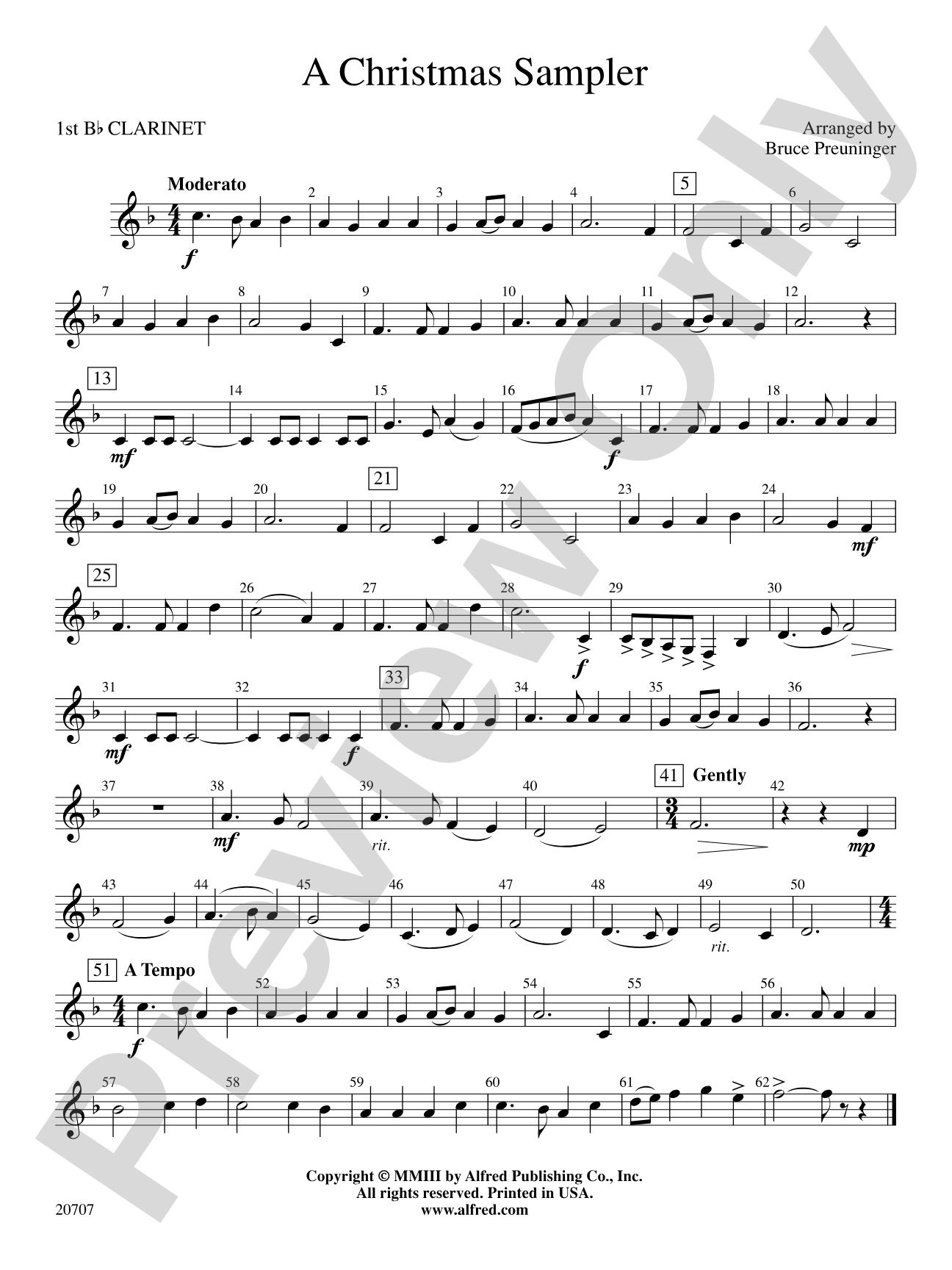 A Christmas Sampler: 1st B-flat Clarinet