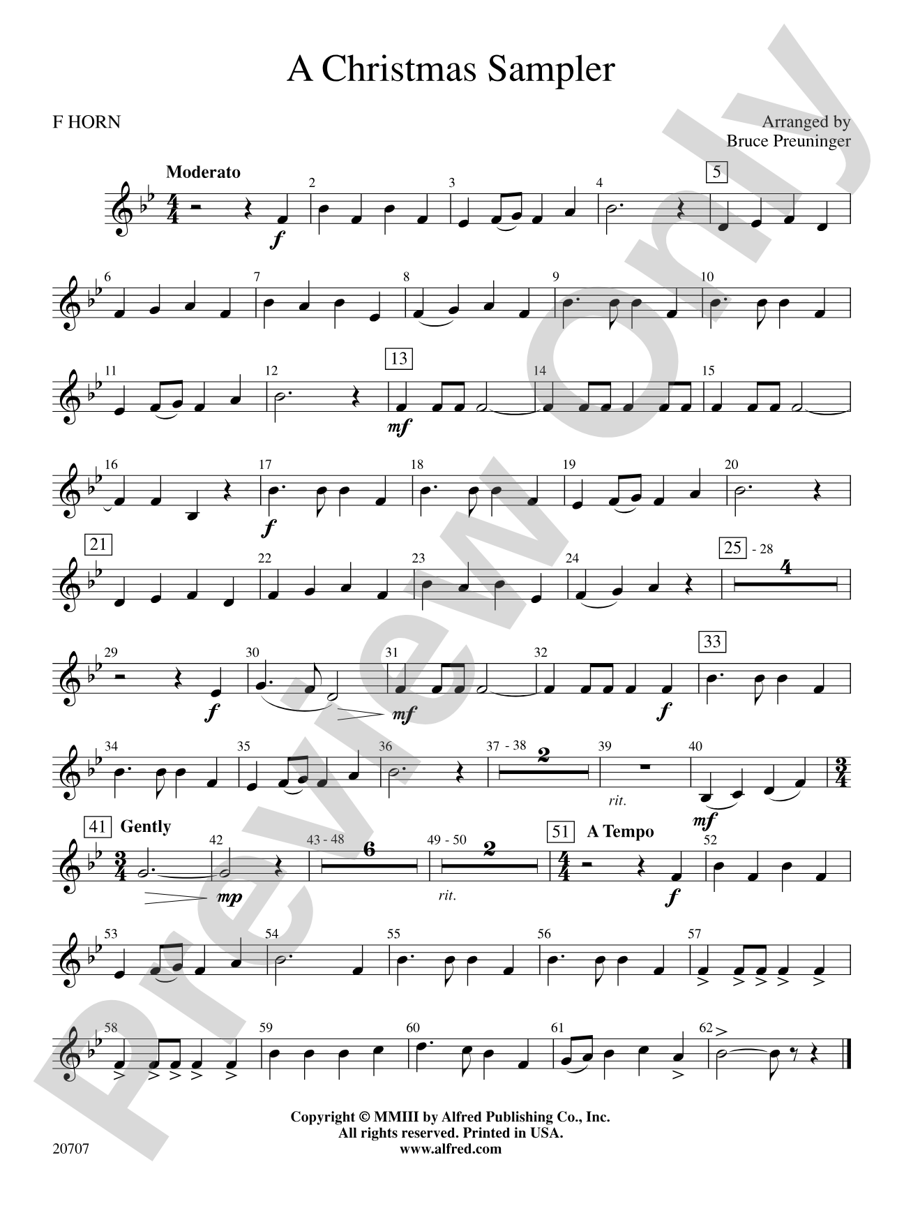 A Christmas Sampler: 1st F Horn