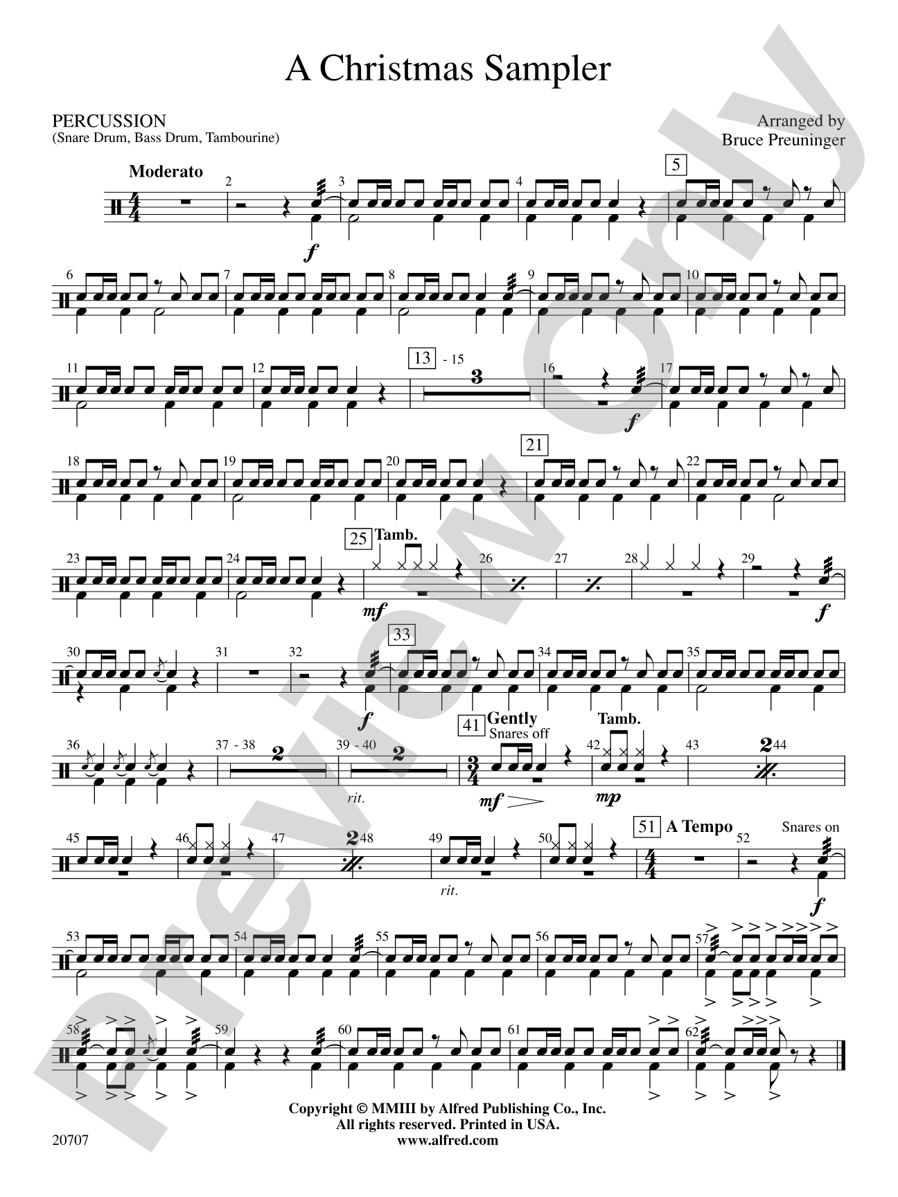 A Christmas Sampler: 1st Percussion