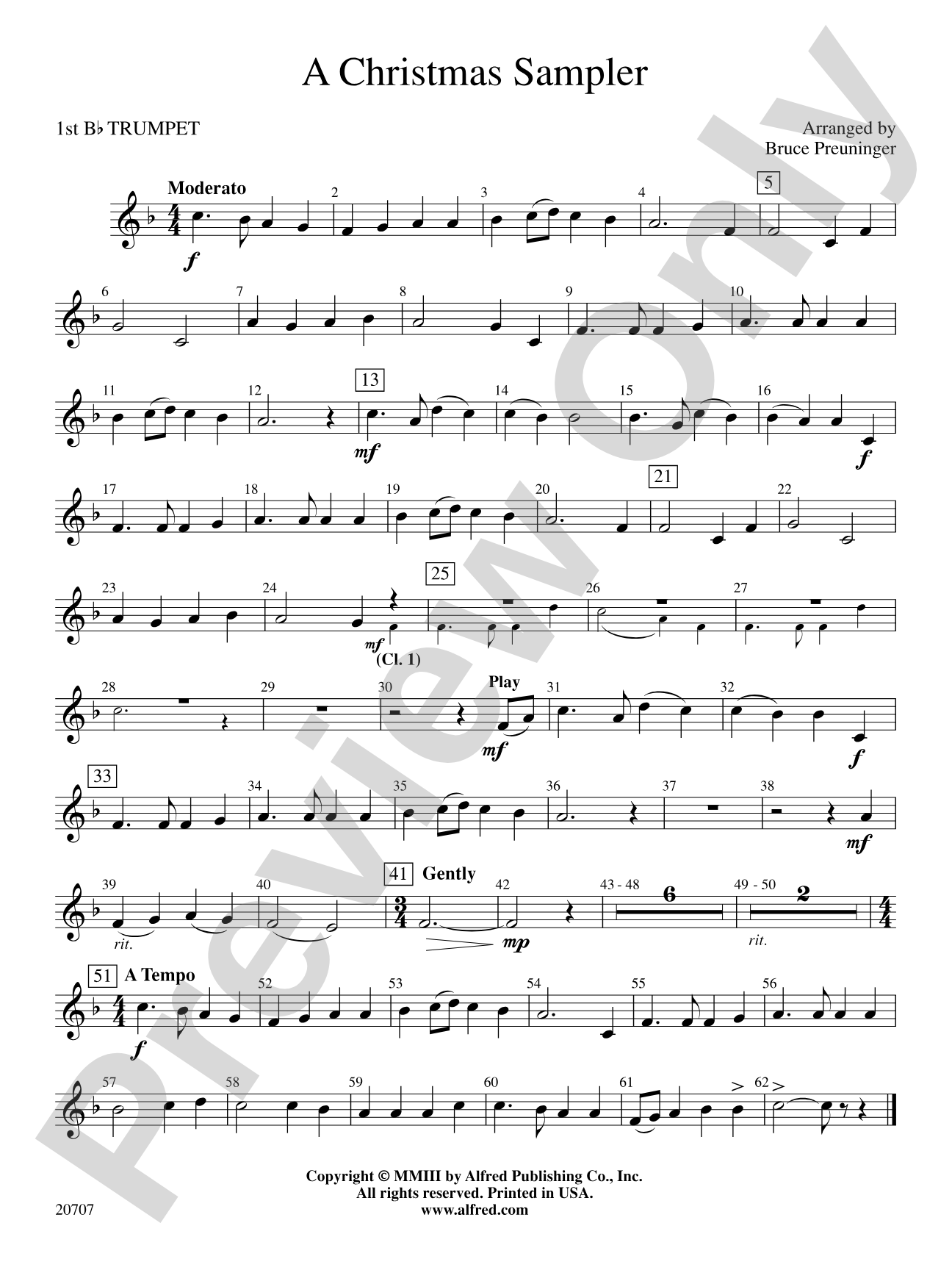 A Christmas Sampler: 1st B-flat Trumpet