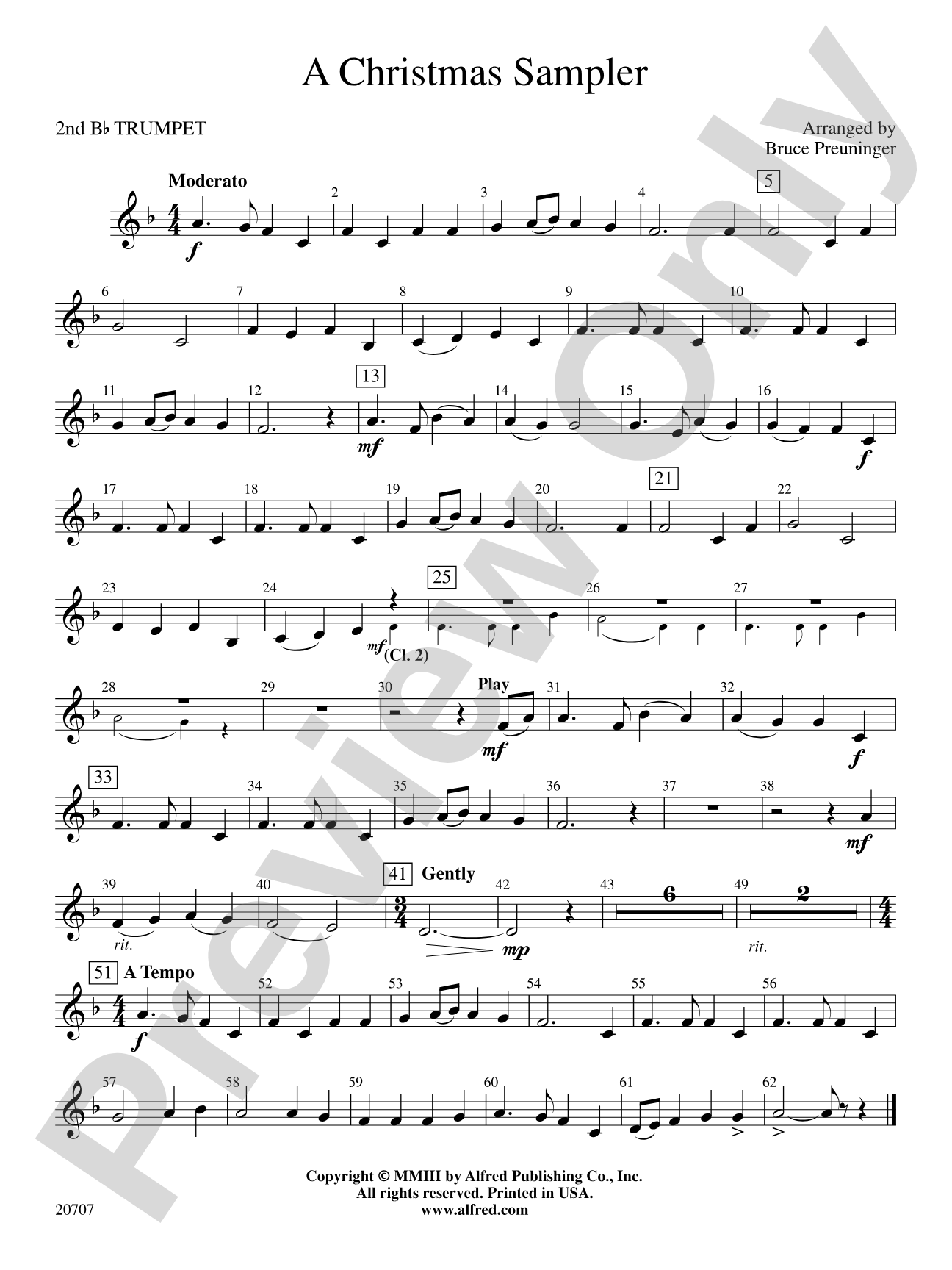 A Christmas Sampler: 2nd B-flat Trumpet