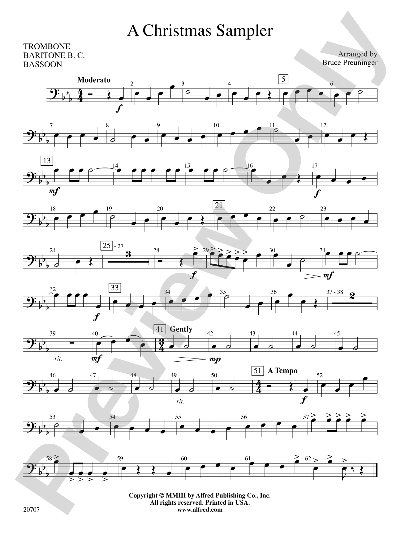A Christmas Sampler: 1st Trombone