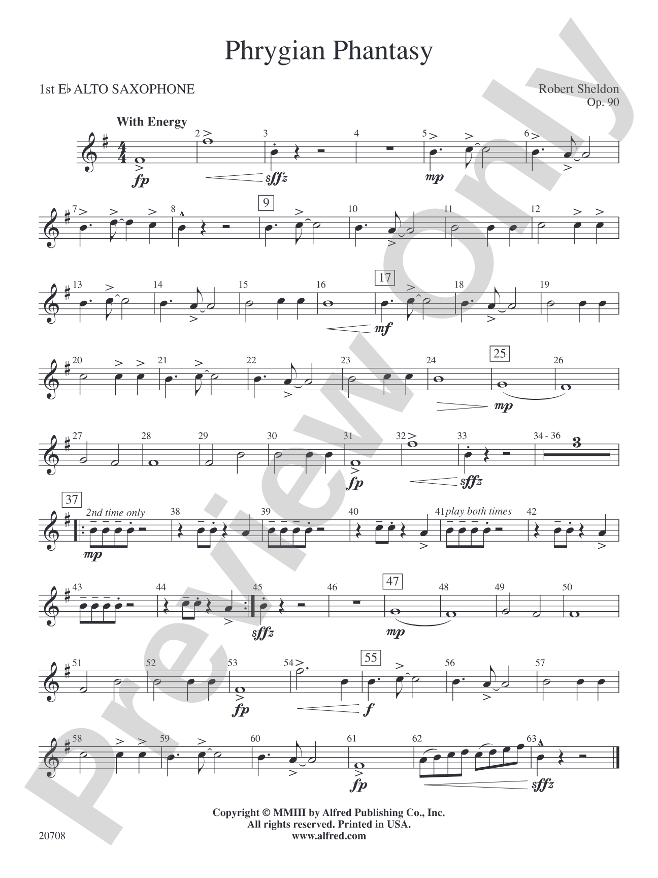 Phrygian Phantasy: E-flat Alto Saxophone