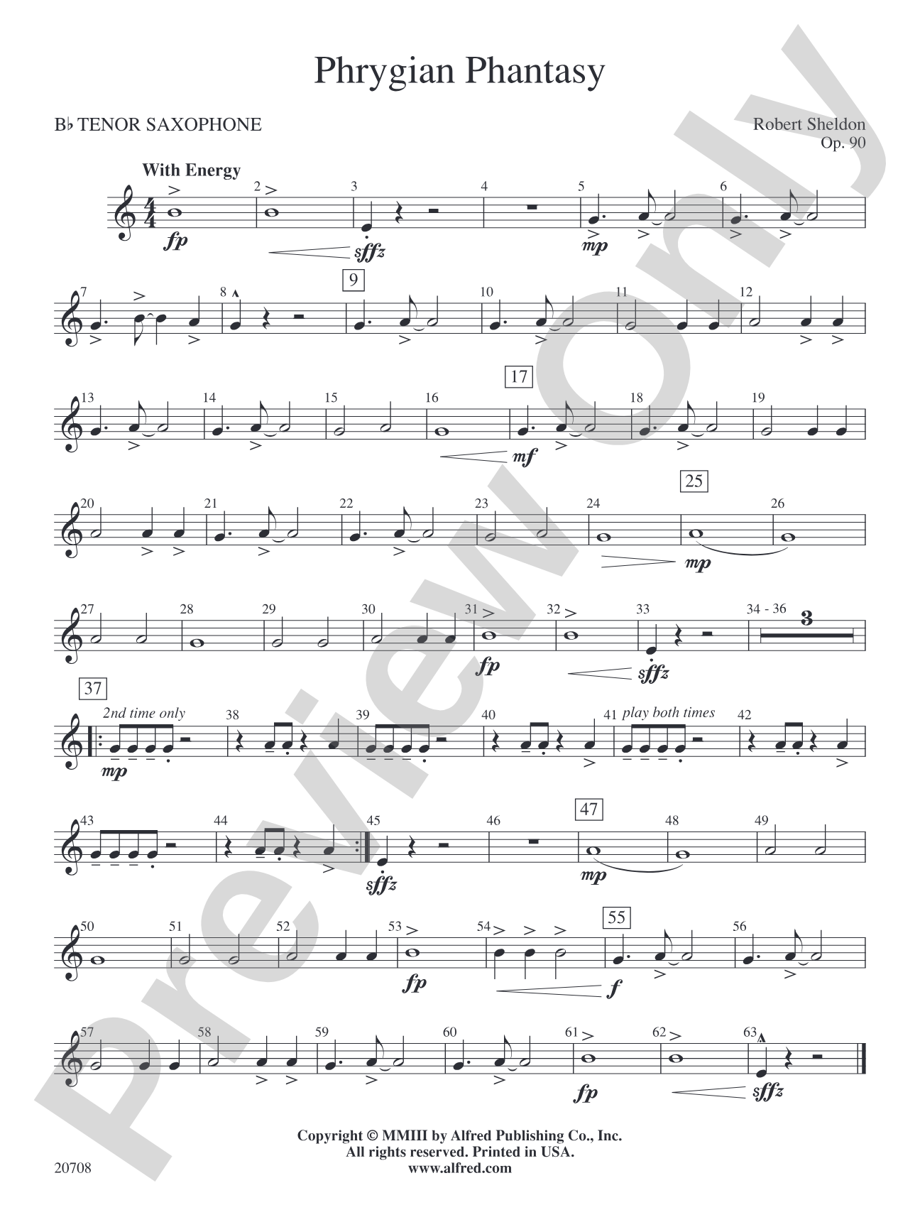 Phrygian Phantasy: B-flat Tenor Saxophone