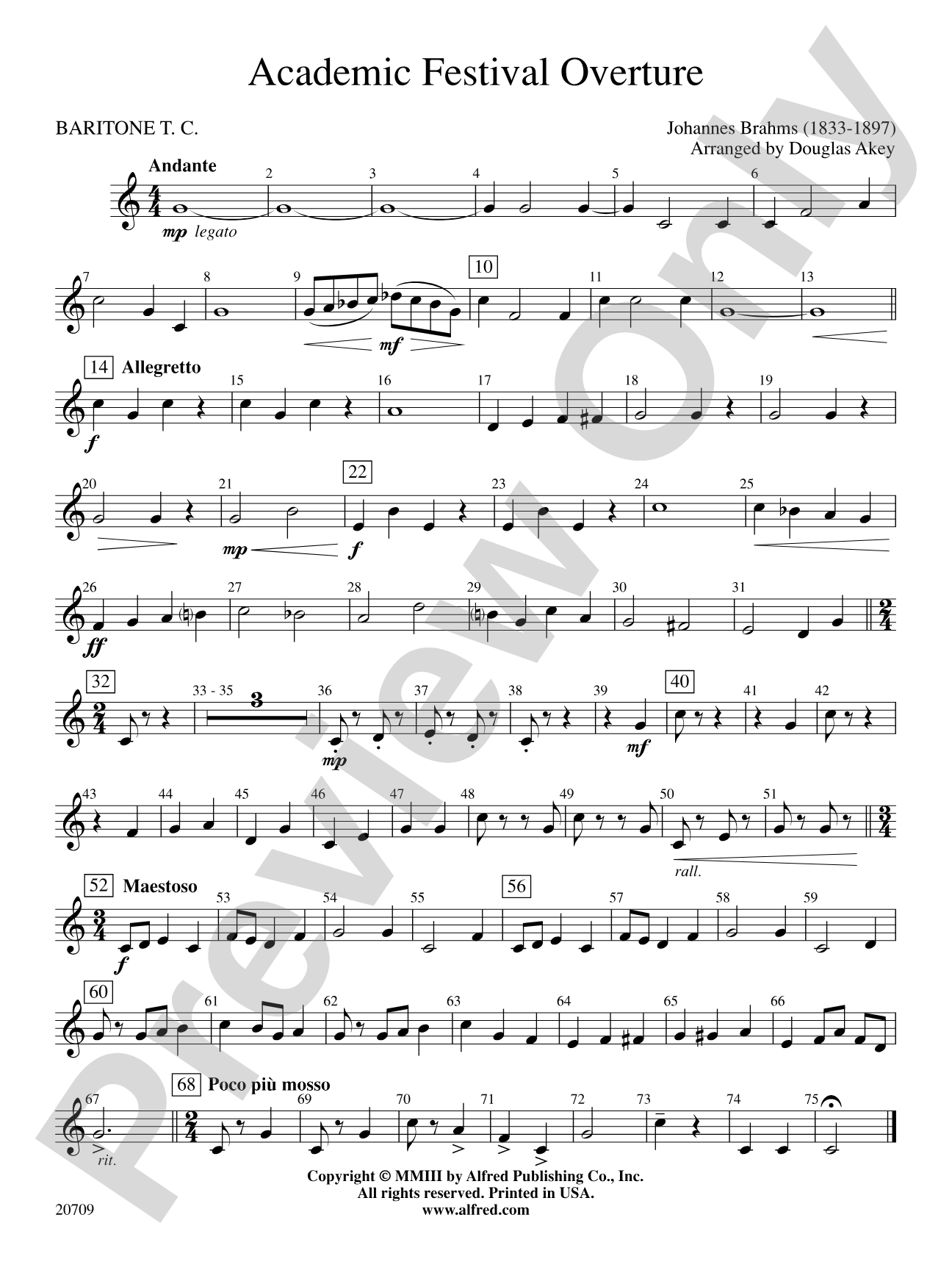 Academic Festival Overture: Baritone T.C.