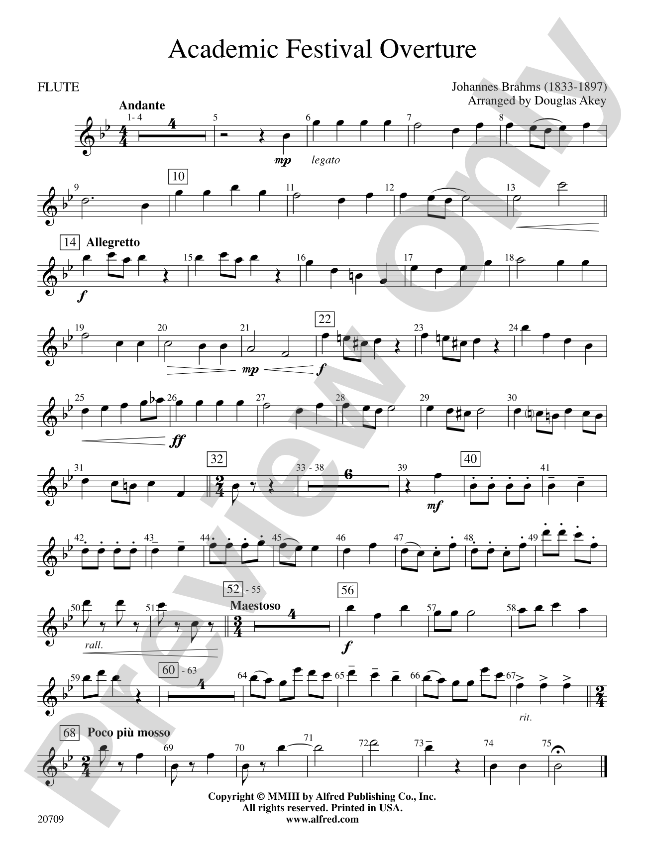 Academic Festival Overture: Flute