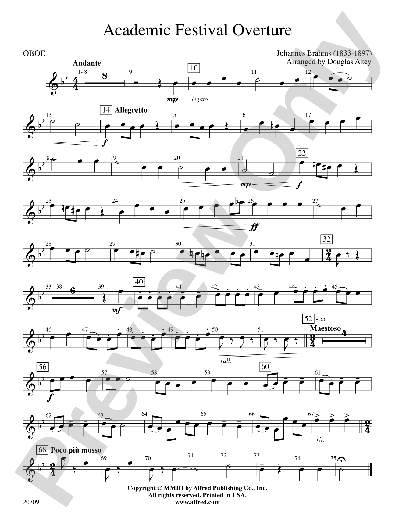 Academic Festival Overture: Oboe