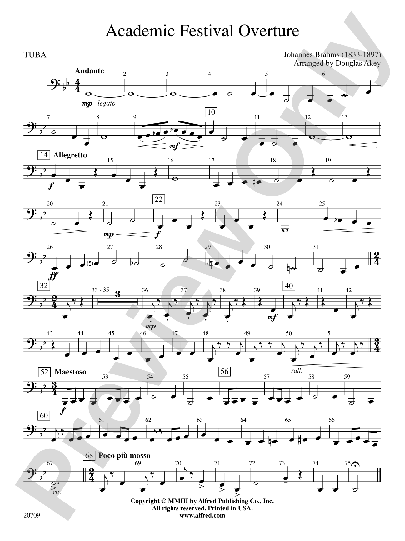 Academic Festival Overture: Tuba
