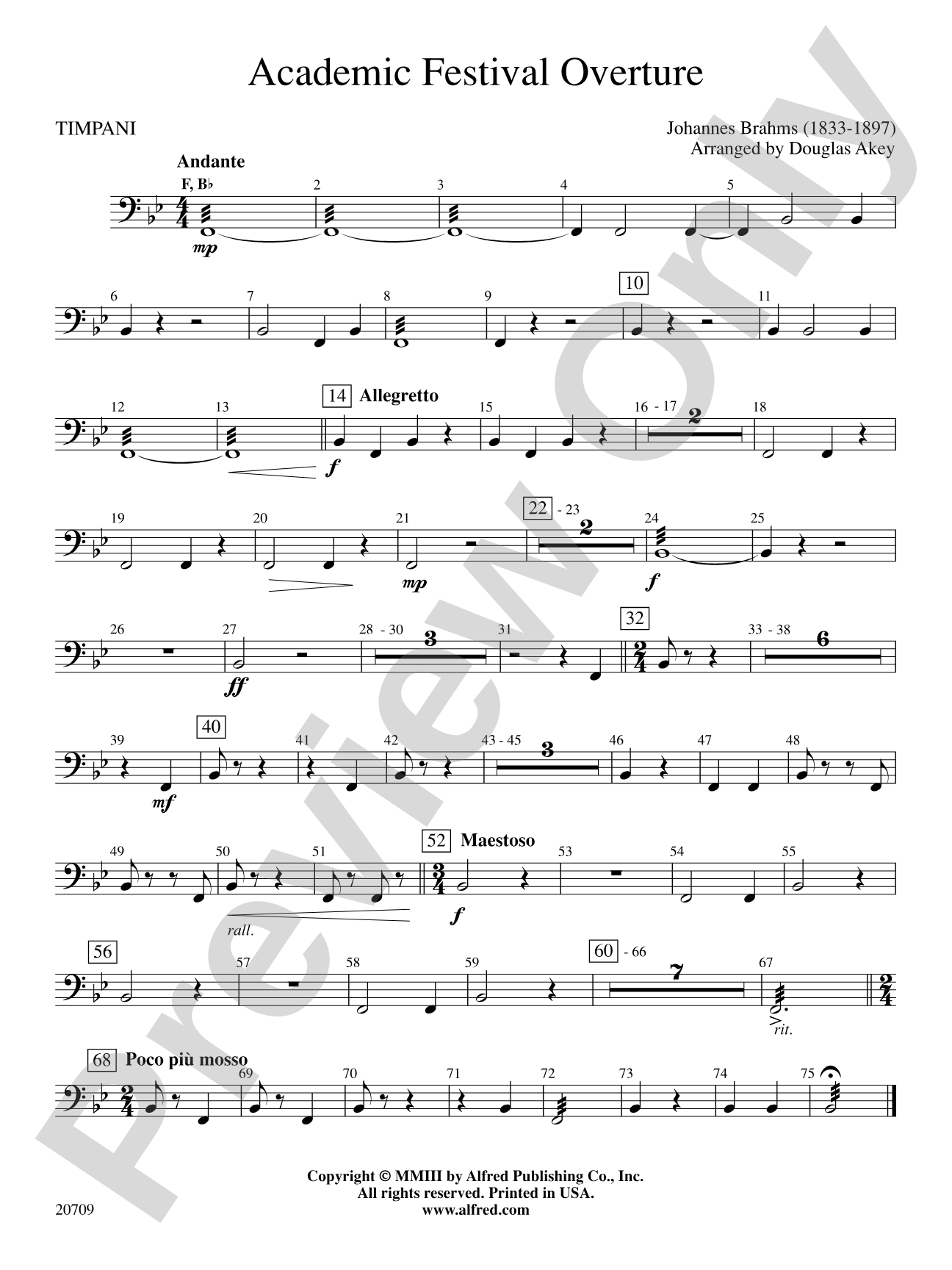 Academic Festival Overture: Timpani