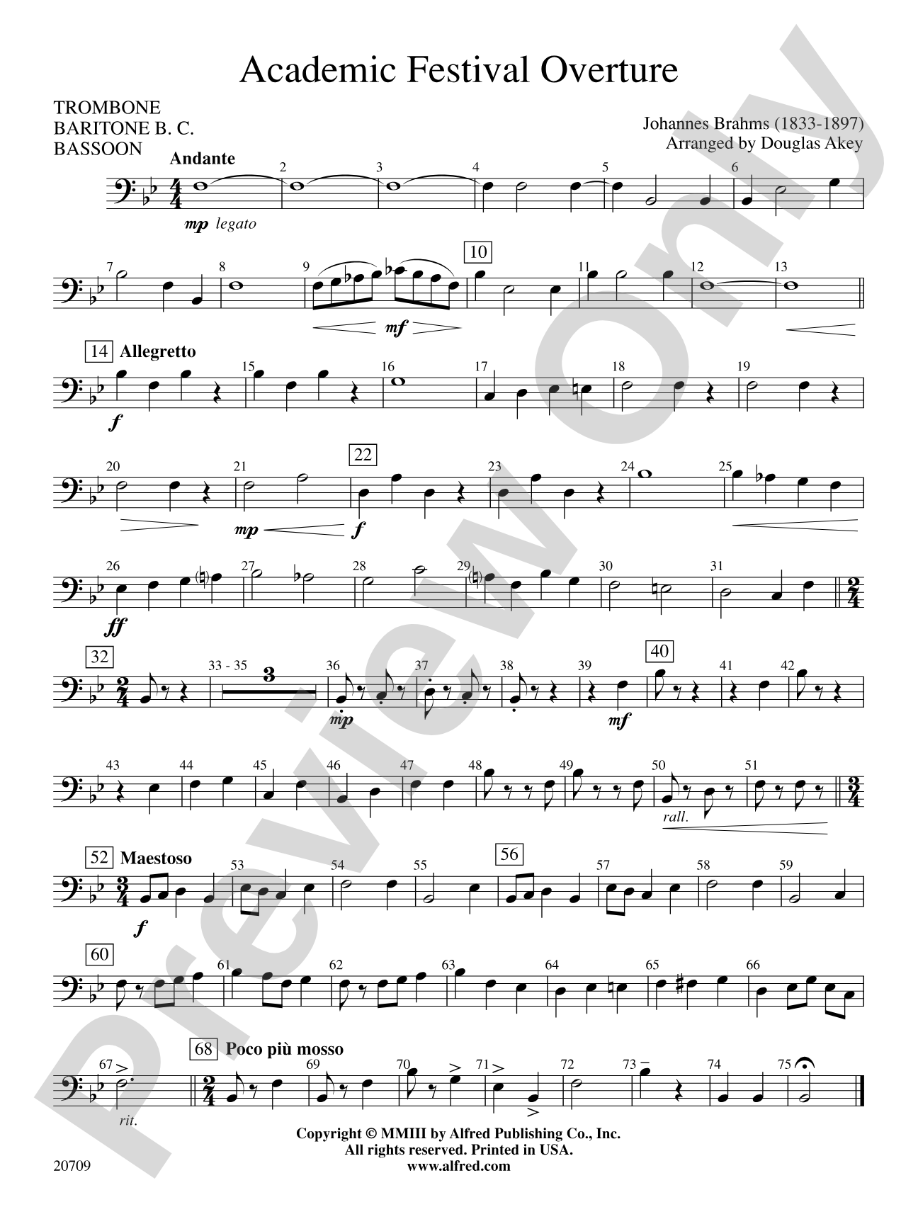 Academic Festival Overture: 1st Trombone