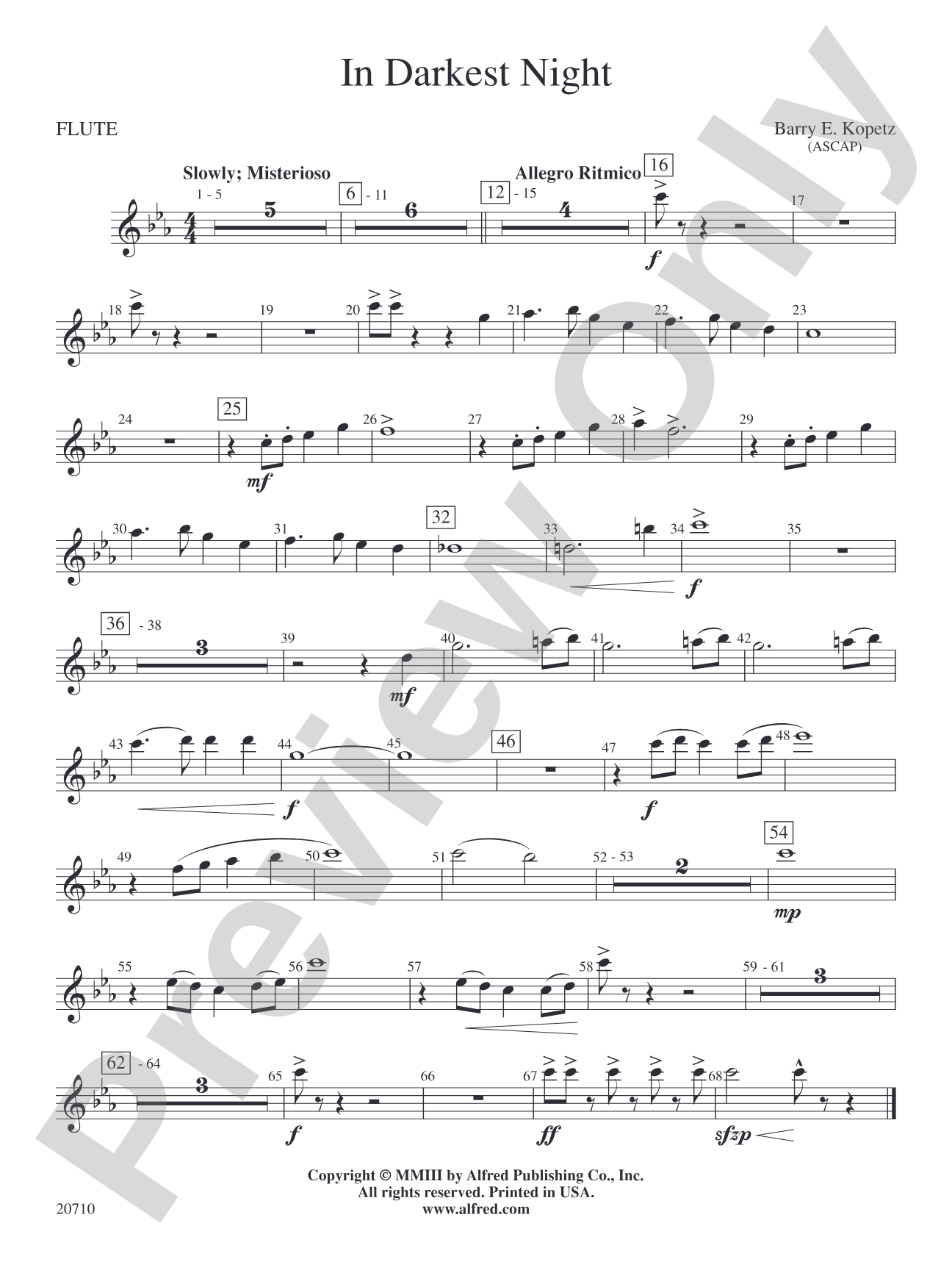 In Darkest Night: Flute
