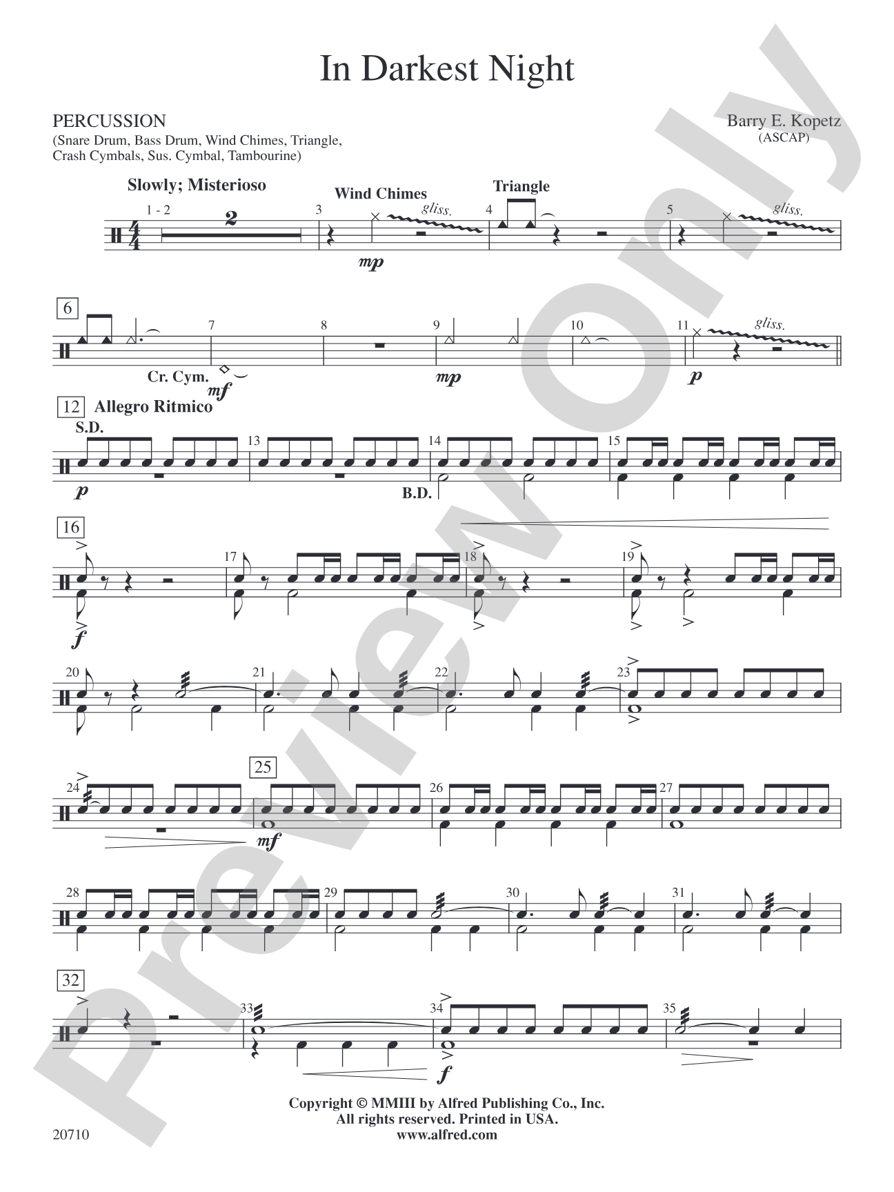 In Darkest Night: 1st Percussion