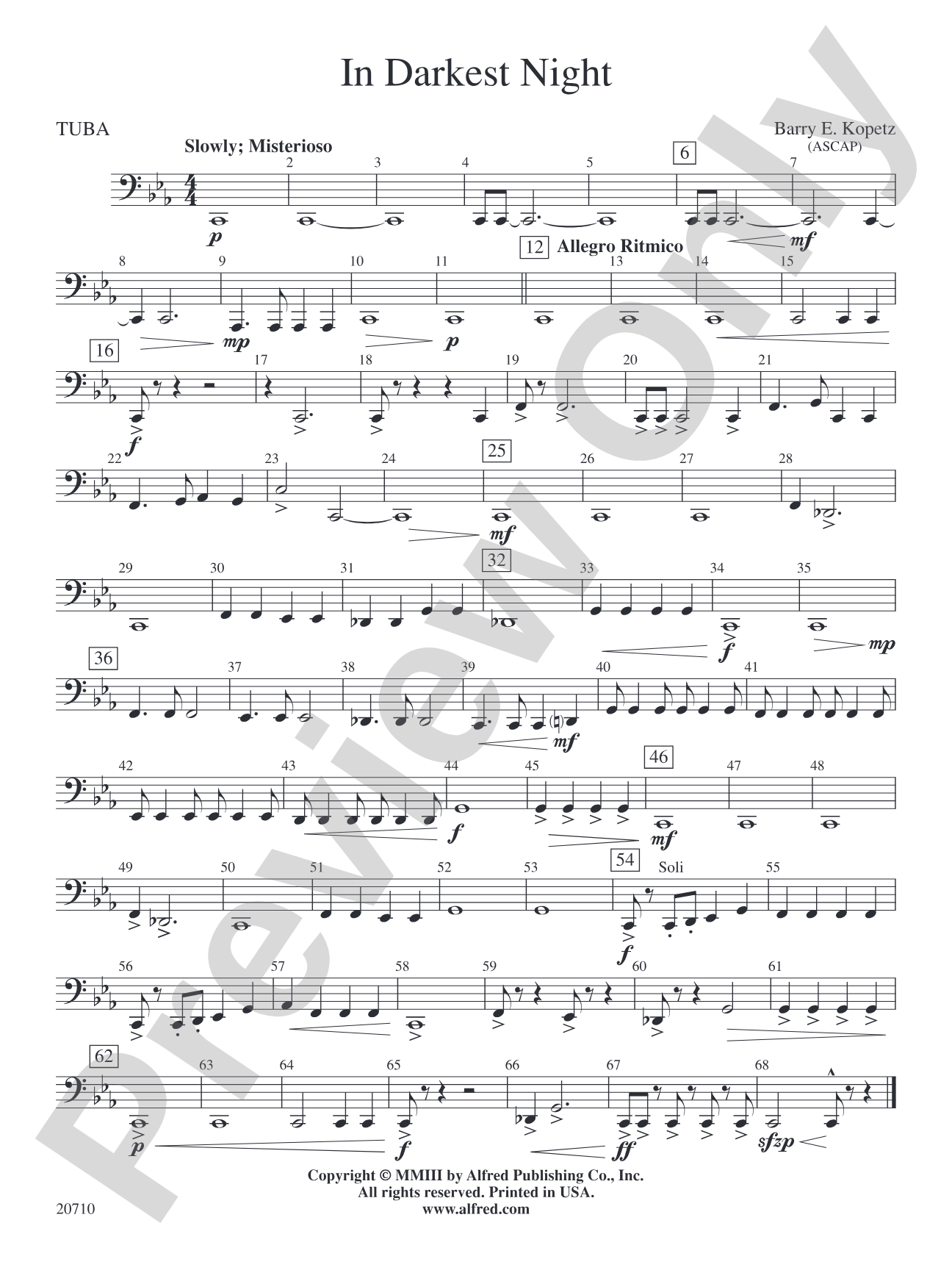 In Darkest Night: Tuba