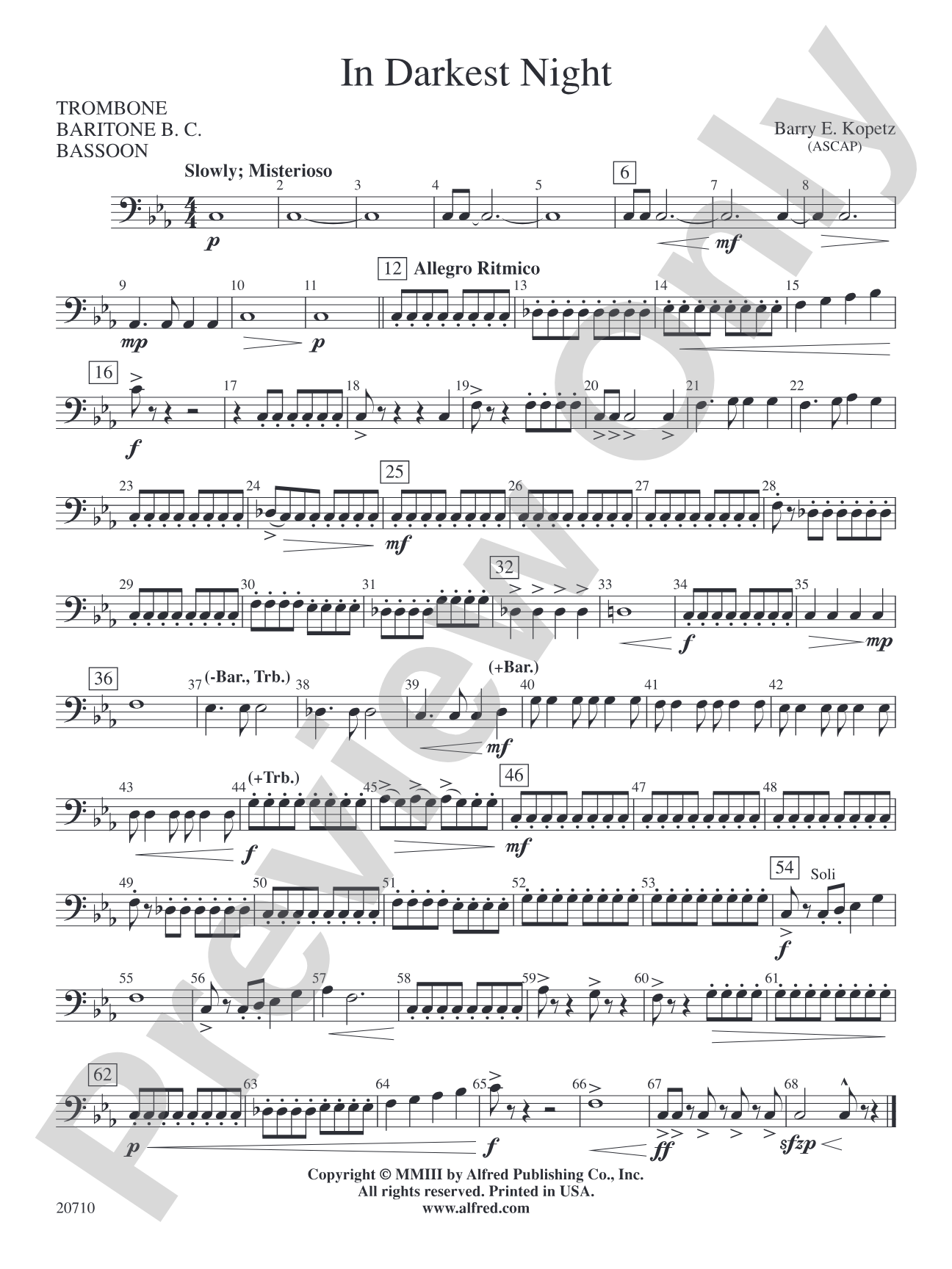 In Darkest Night: 1st Trombone