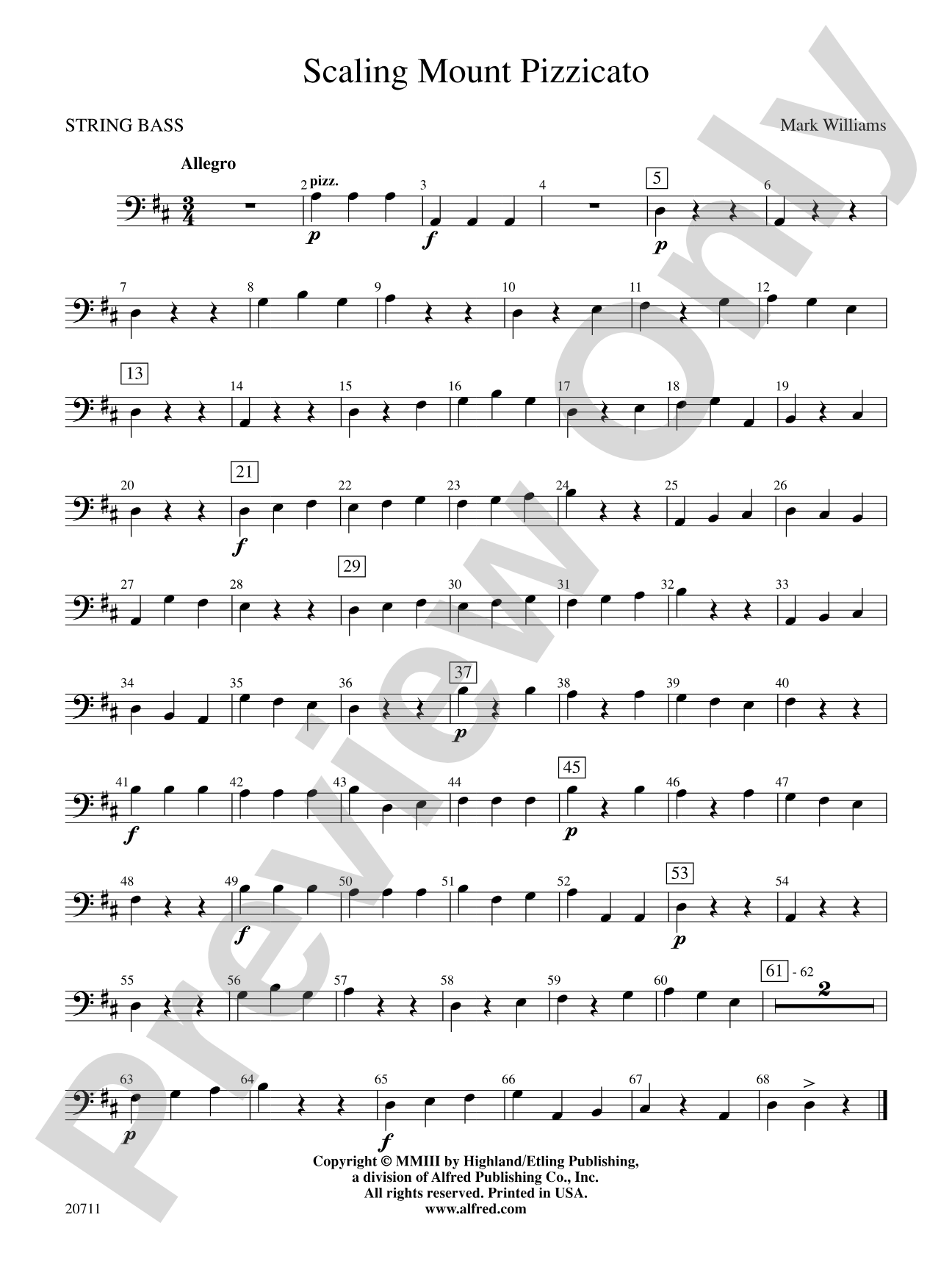 Scaling Mount Pizzicato: String Bass