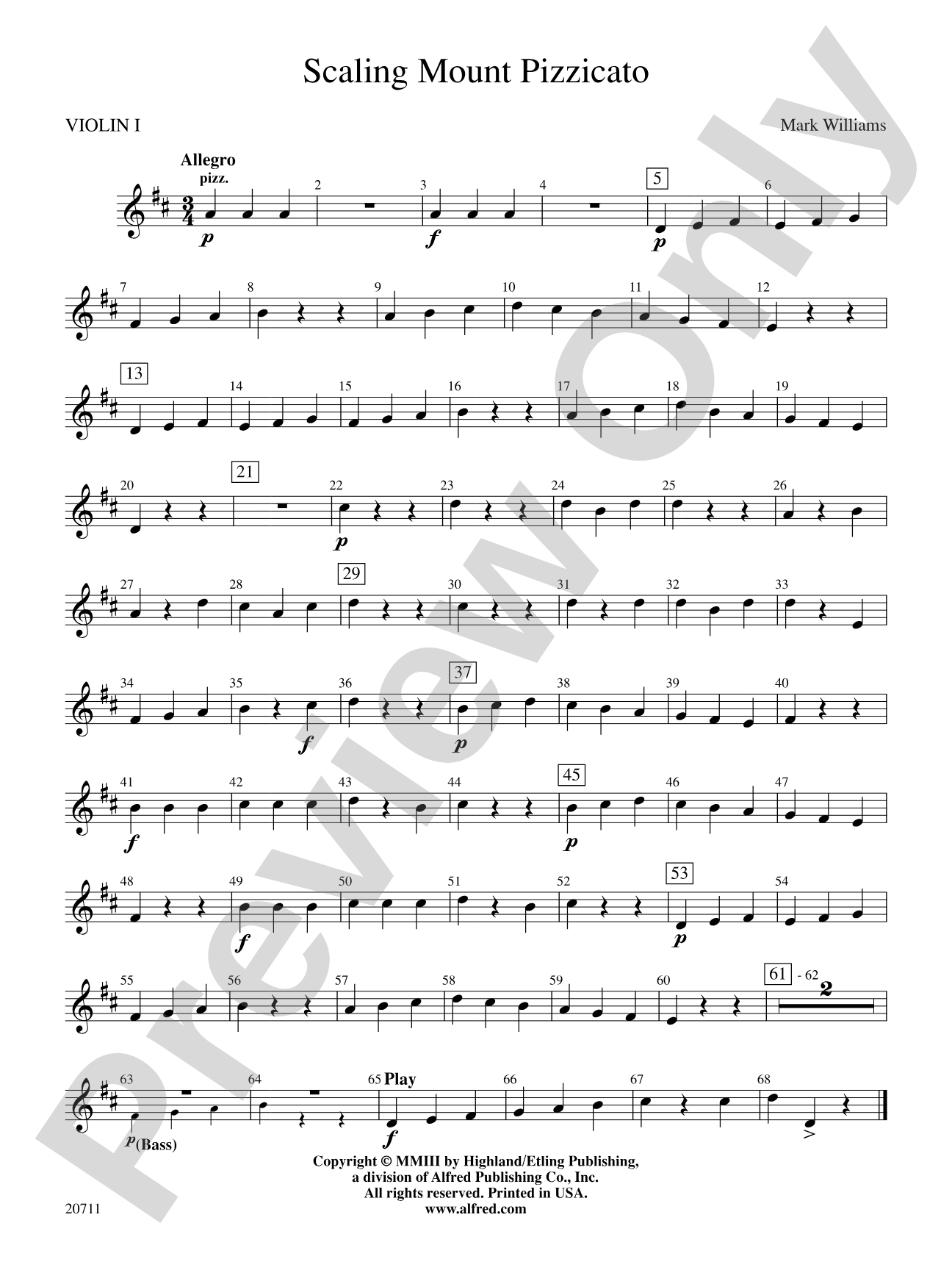 Scaling Mount Pizzicato: 1st Violin