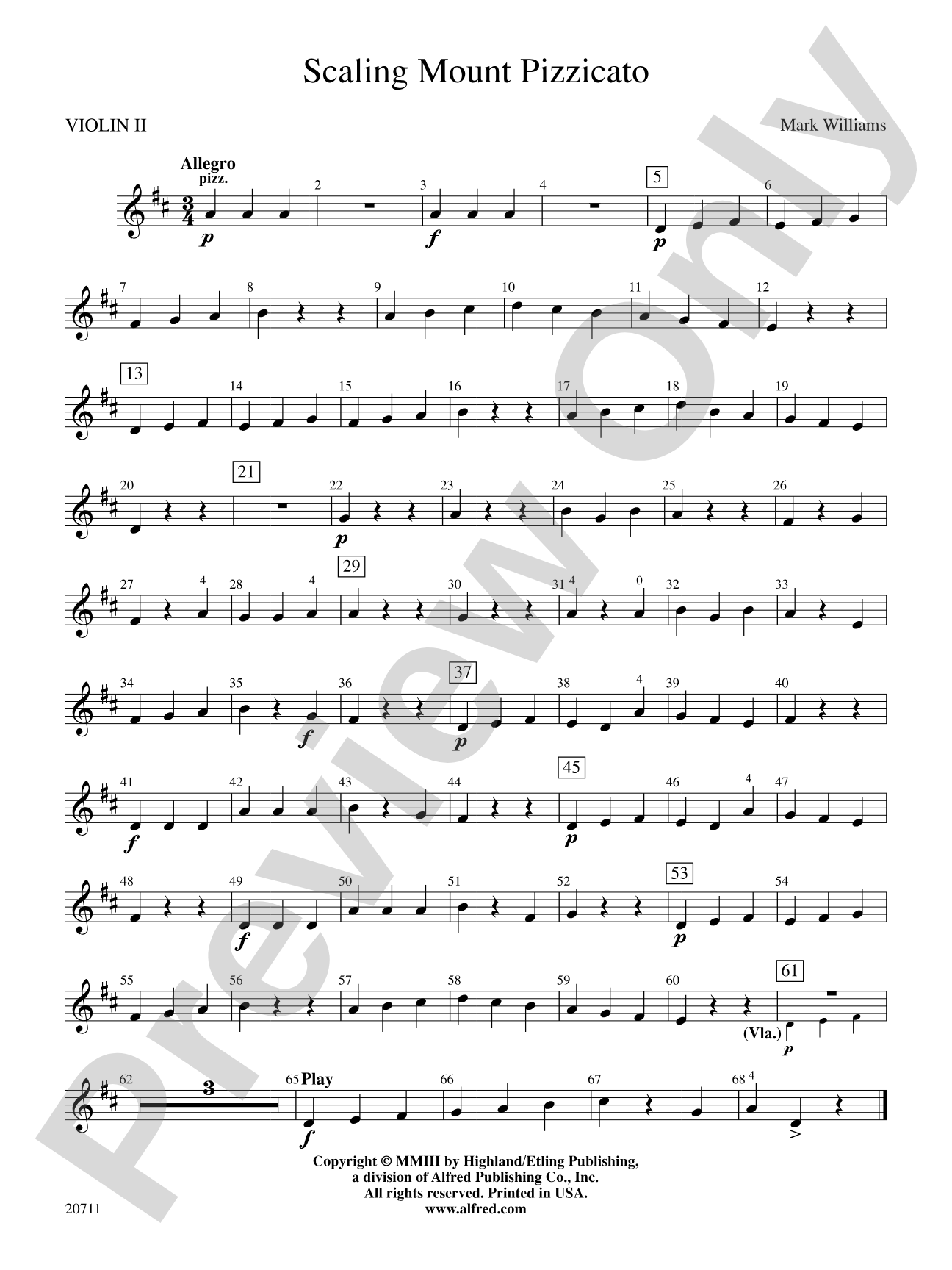 Scaling Mount Pizzicato: 2nd Violin