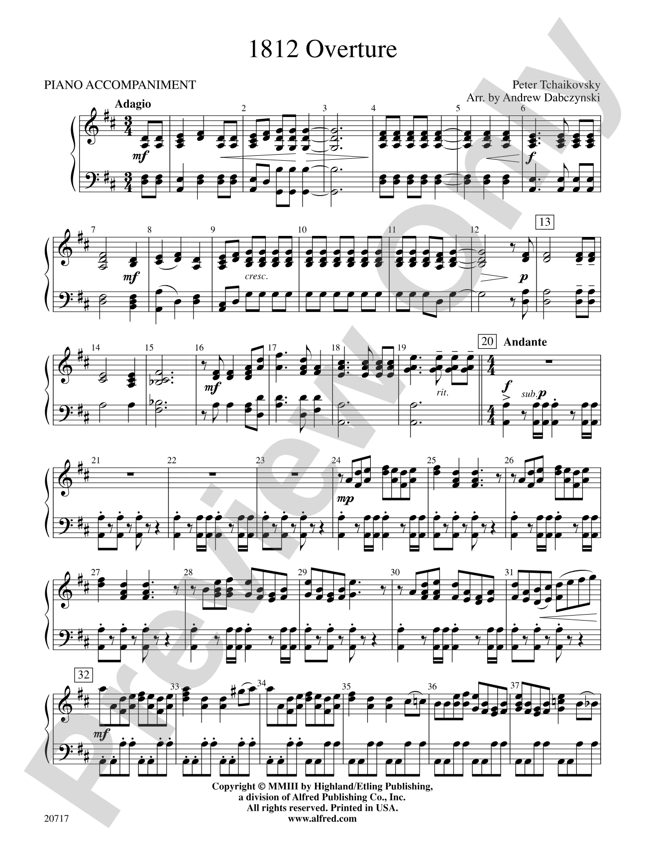 1812 Overture: Piano Accompaniment