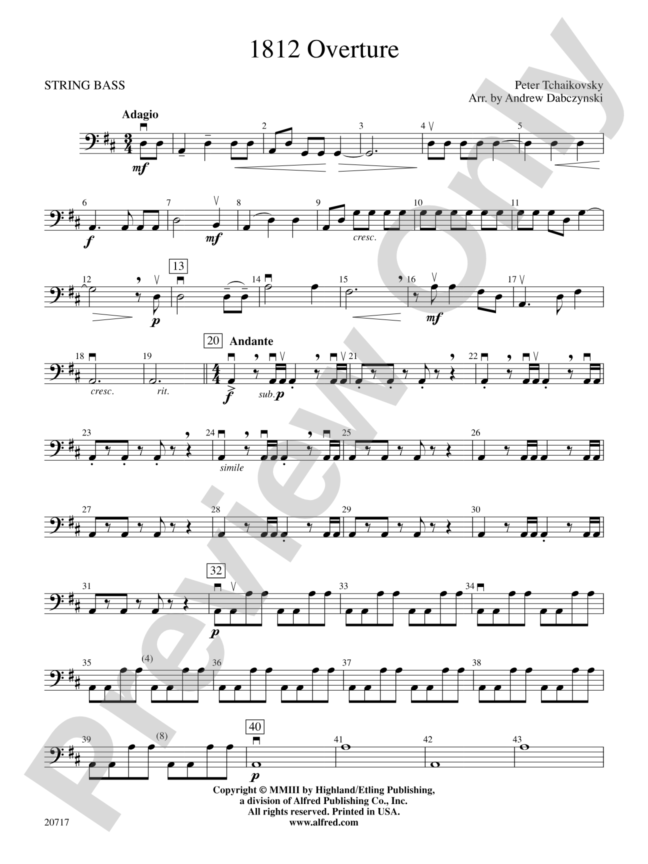 1812 Overture: String Bass