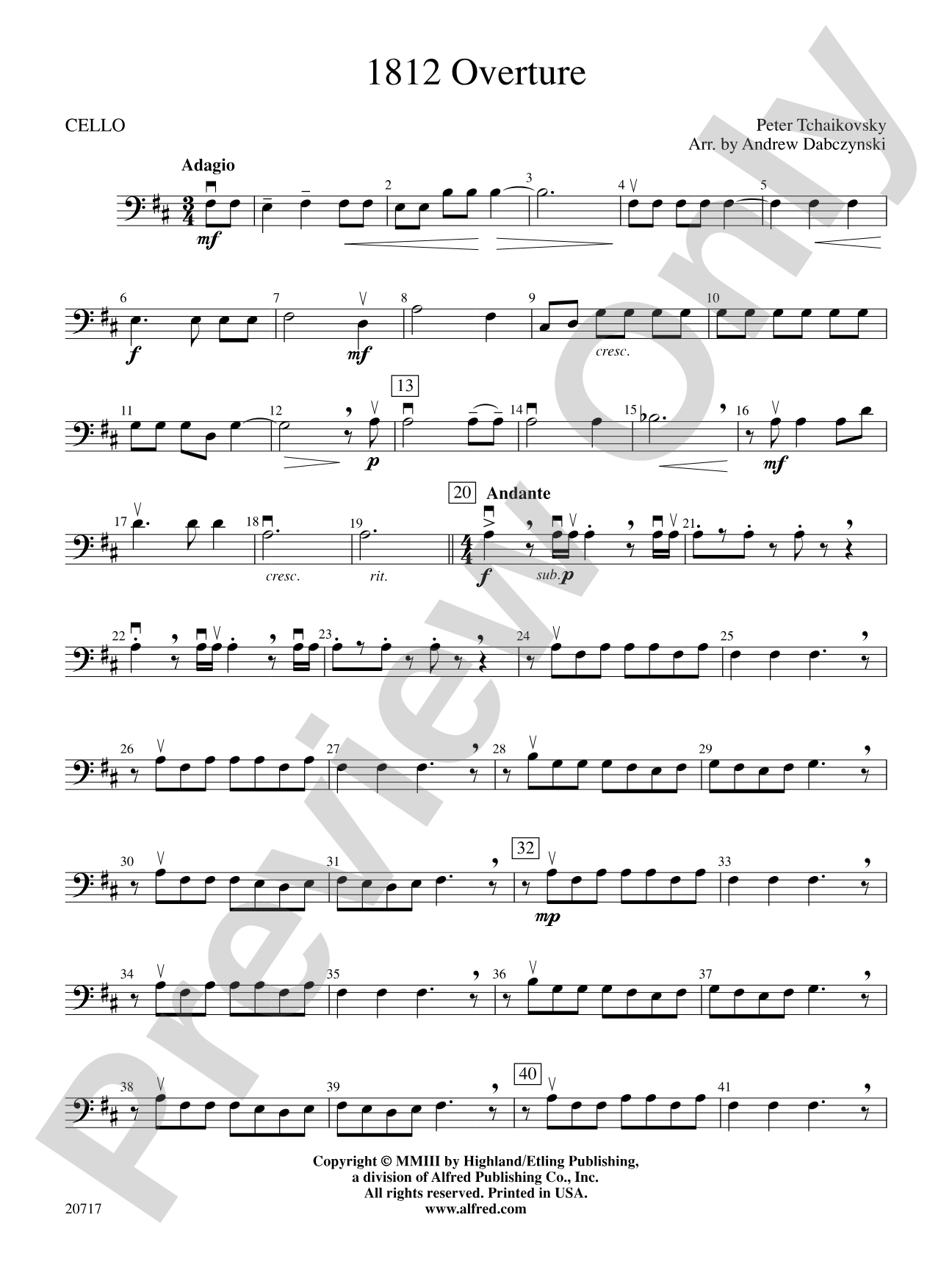 1812 Overture: Cello