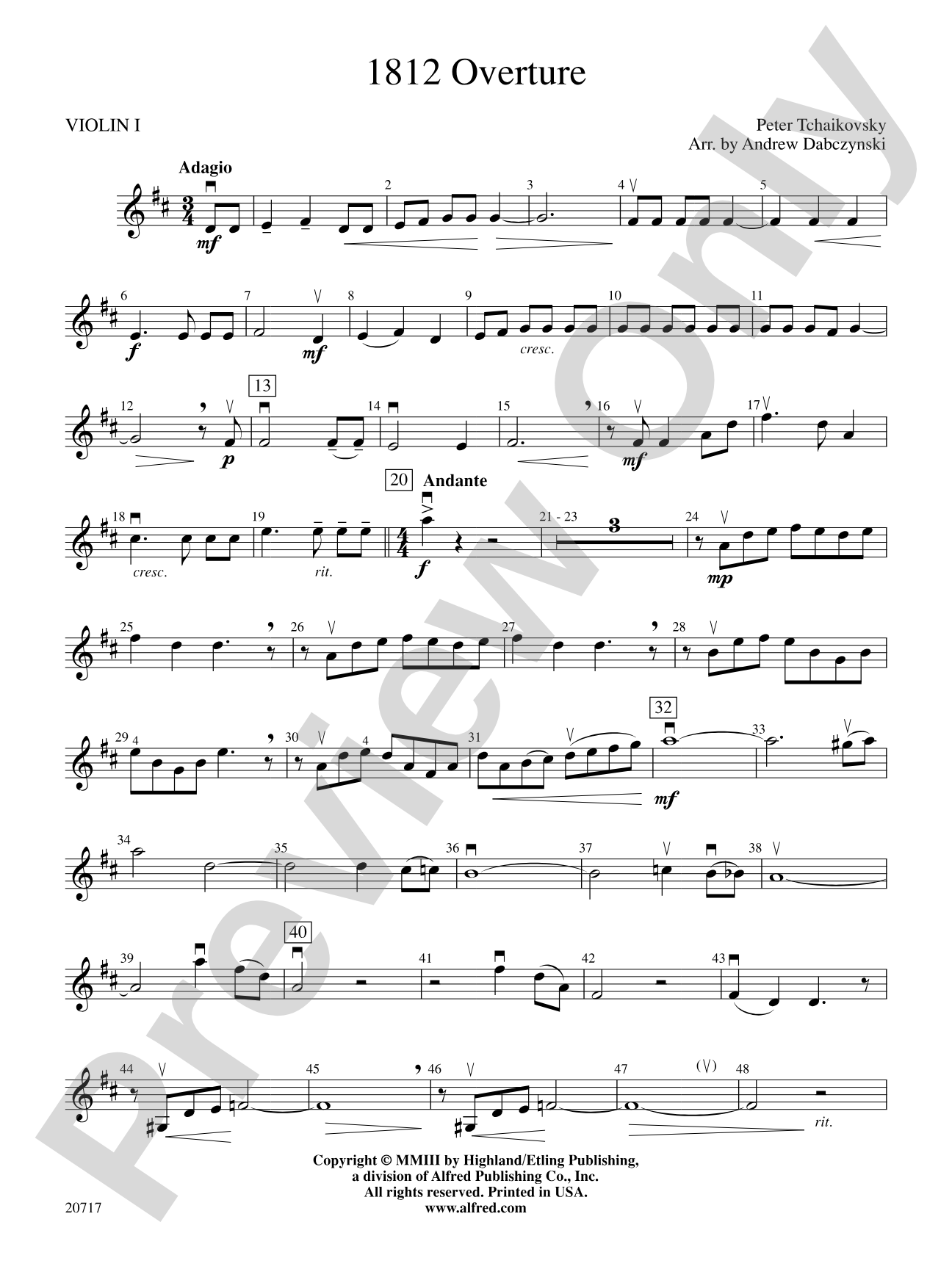 1812 Overture: 1st Violin