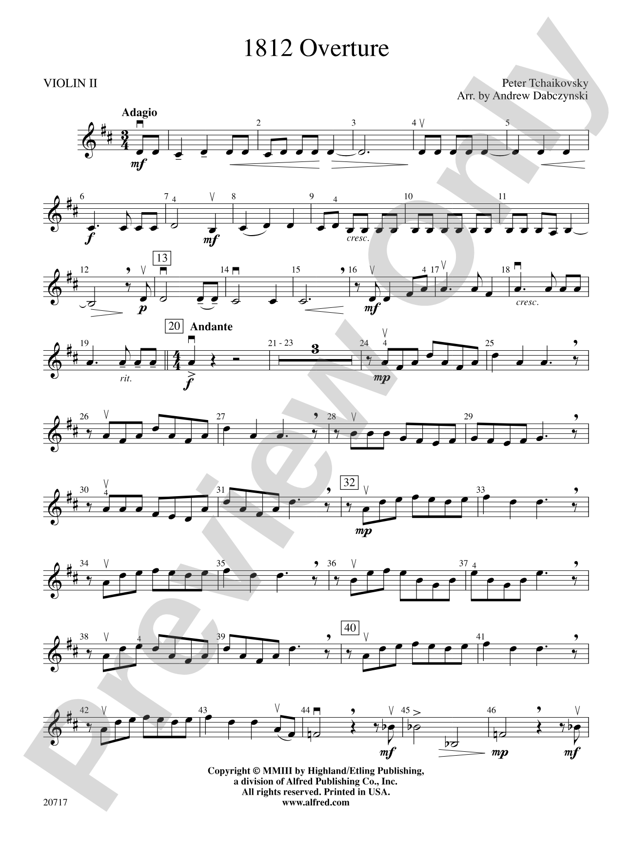 1812 Overture: 2nd Violin