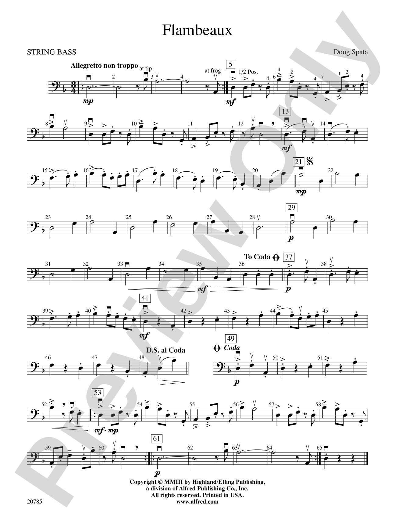 Flambeaux: String Bass