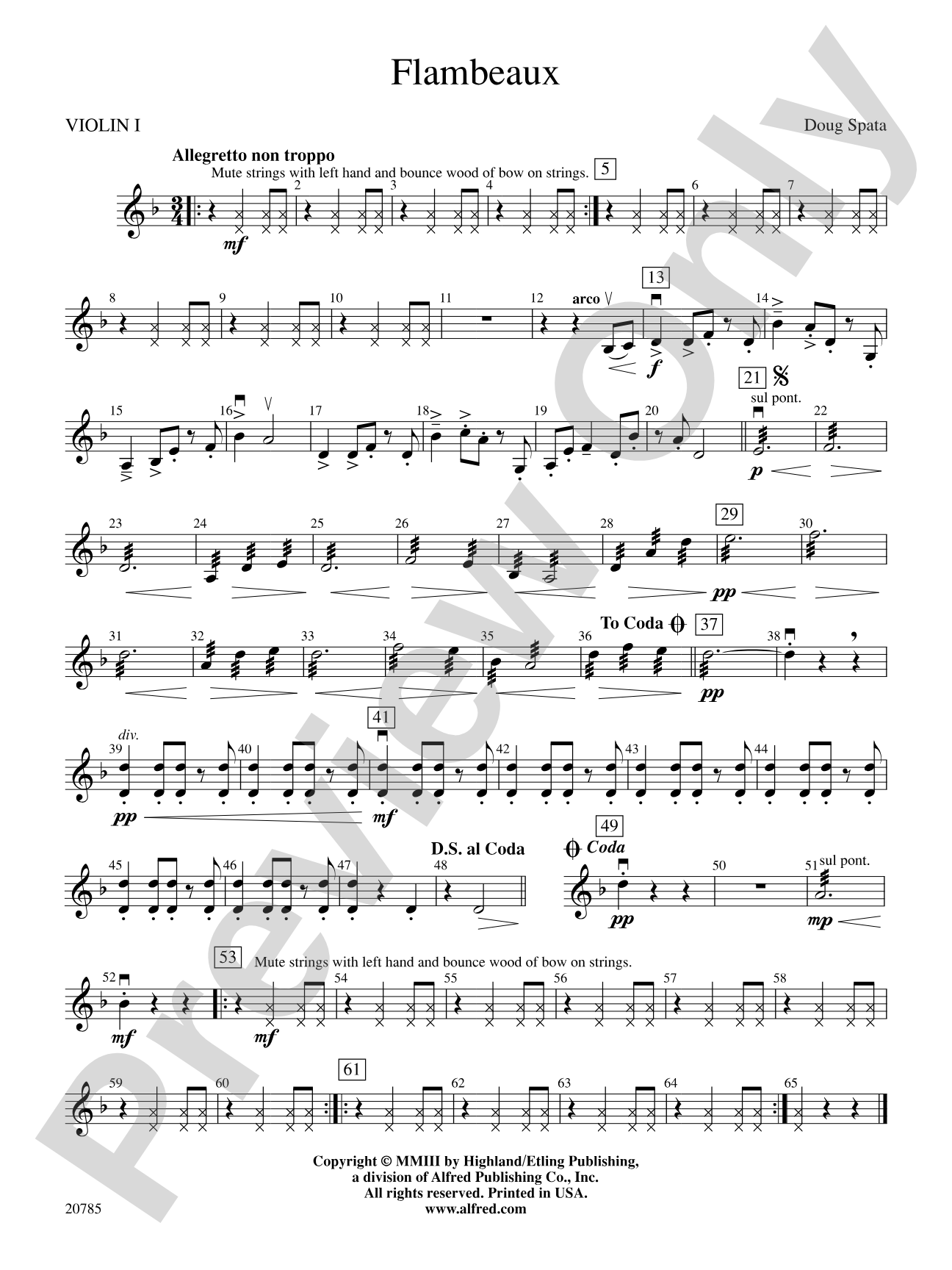 Flambeaux: 1st Violin