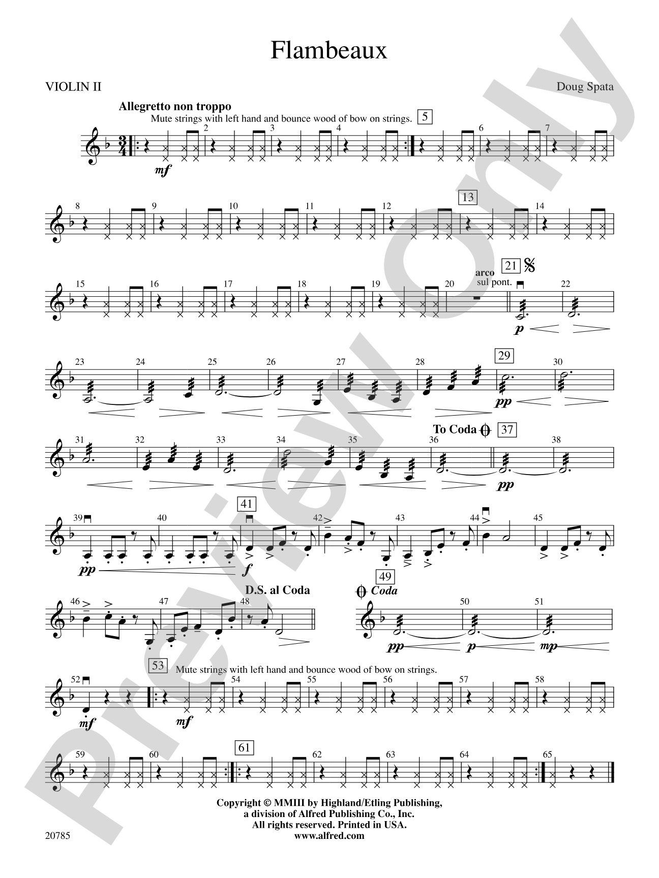Flambeaux: 2nd Violin