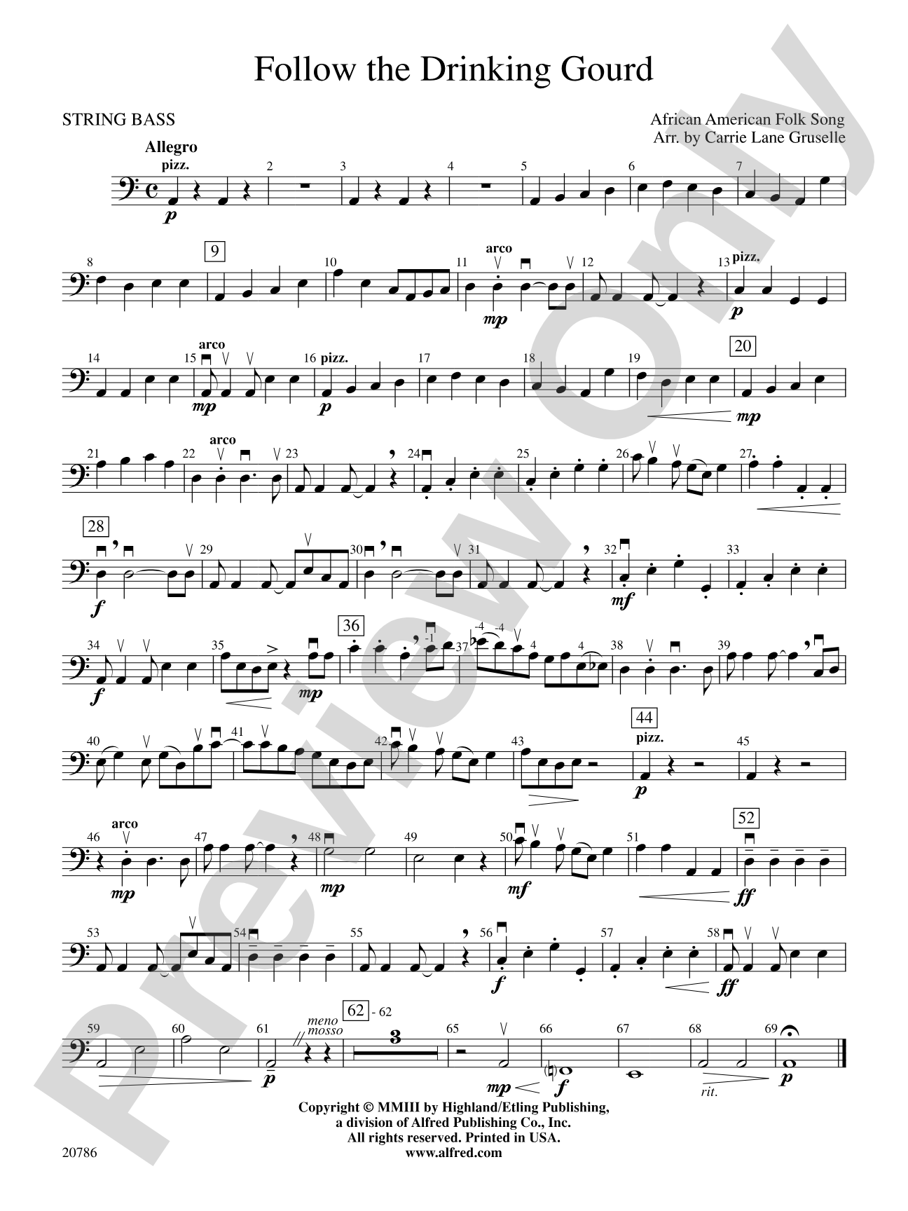 Follow the Drinking Gourd: String Bass