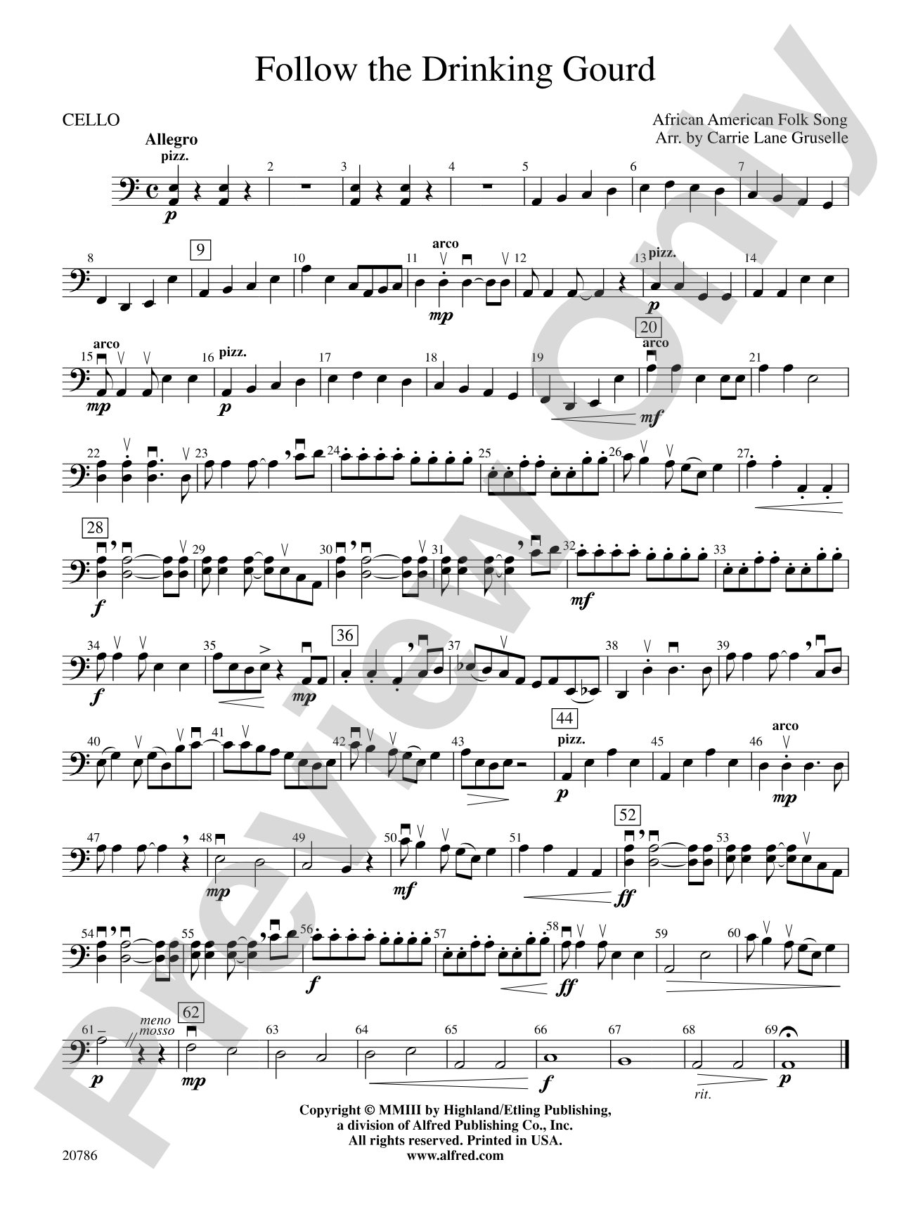 Follow the Drinking Gourd: Cello
