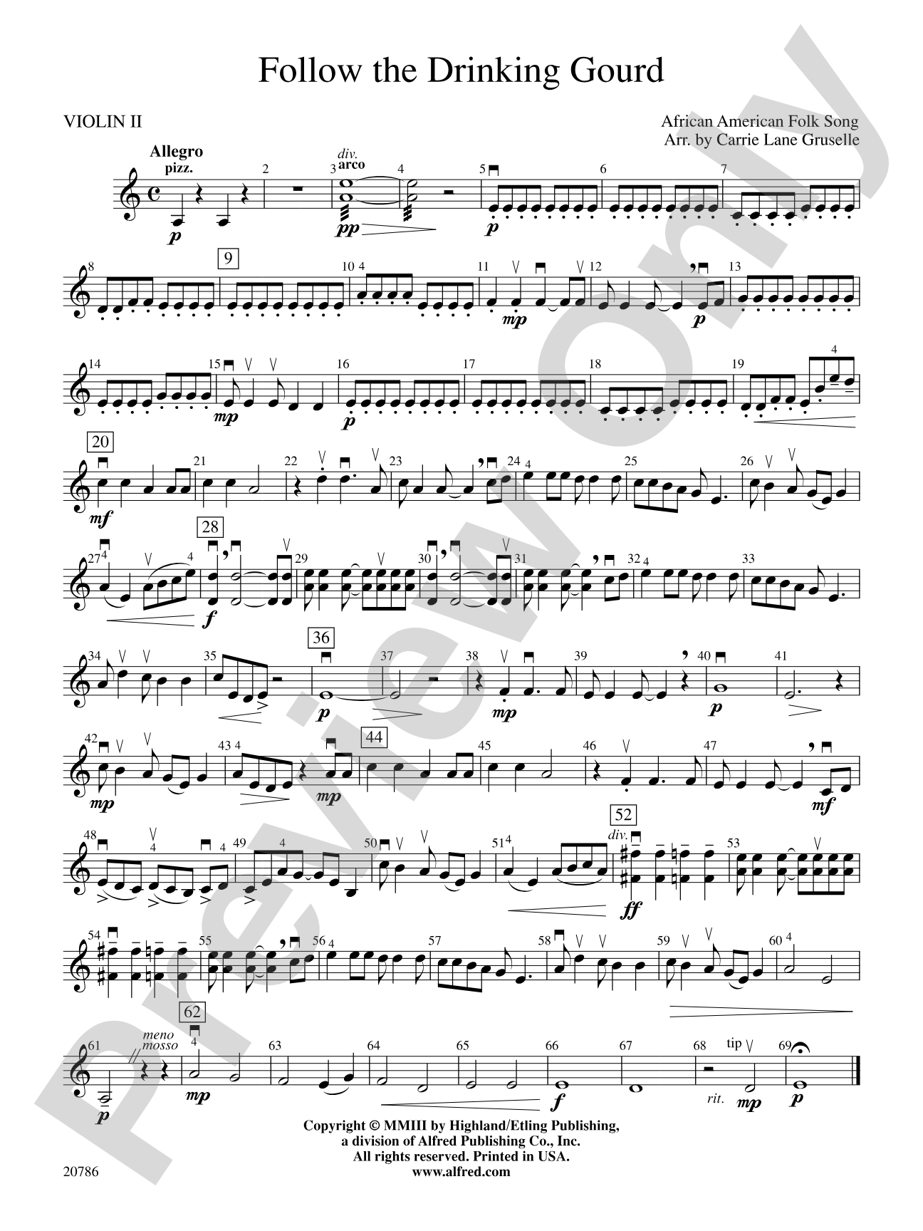 Follow the Drinking Gourd: 2nd Violin