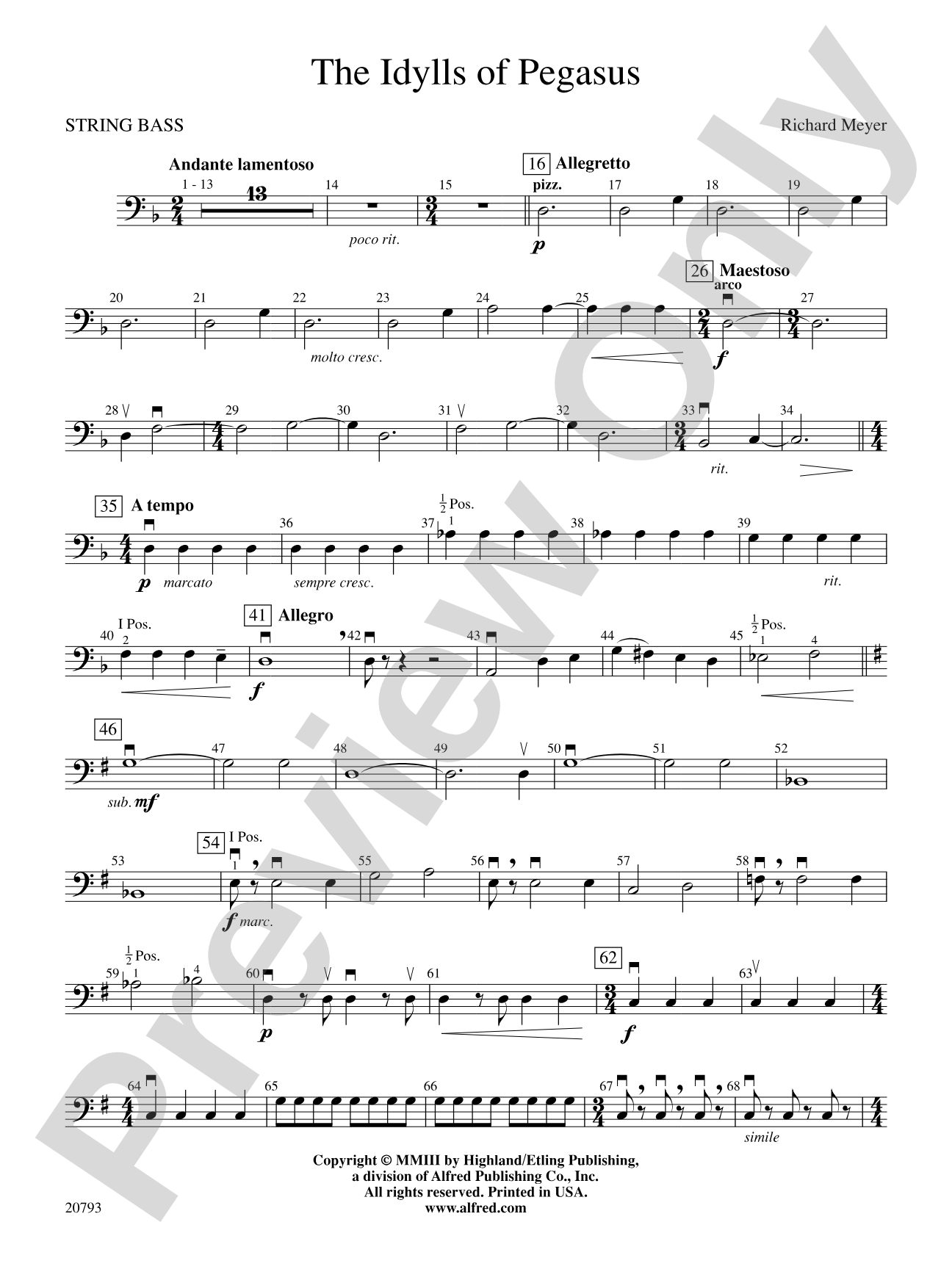 The Idylls of Pegasus: String Bass