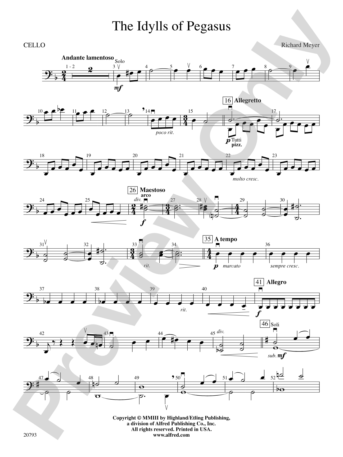 The Idylls of Pegasus: Cello