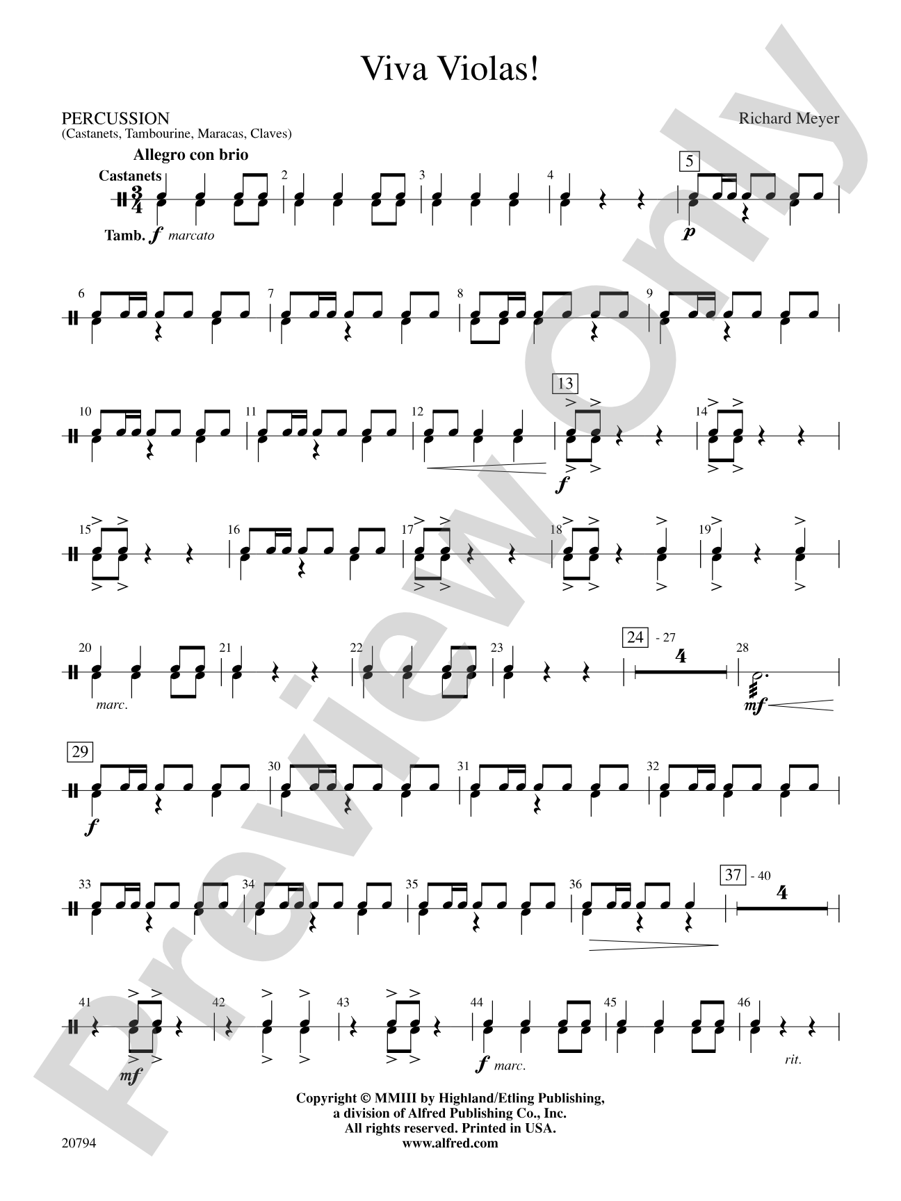 Viva Violas!: 1st Percussion