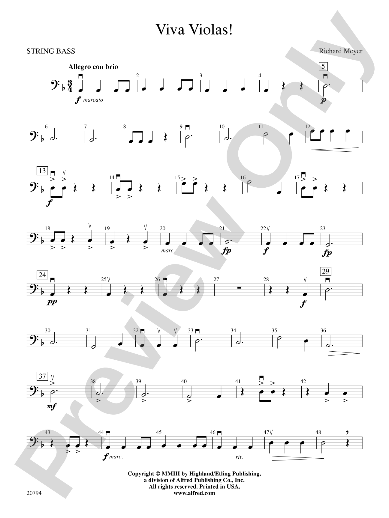 Viva Violas!: String Bass