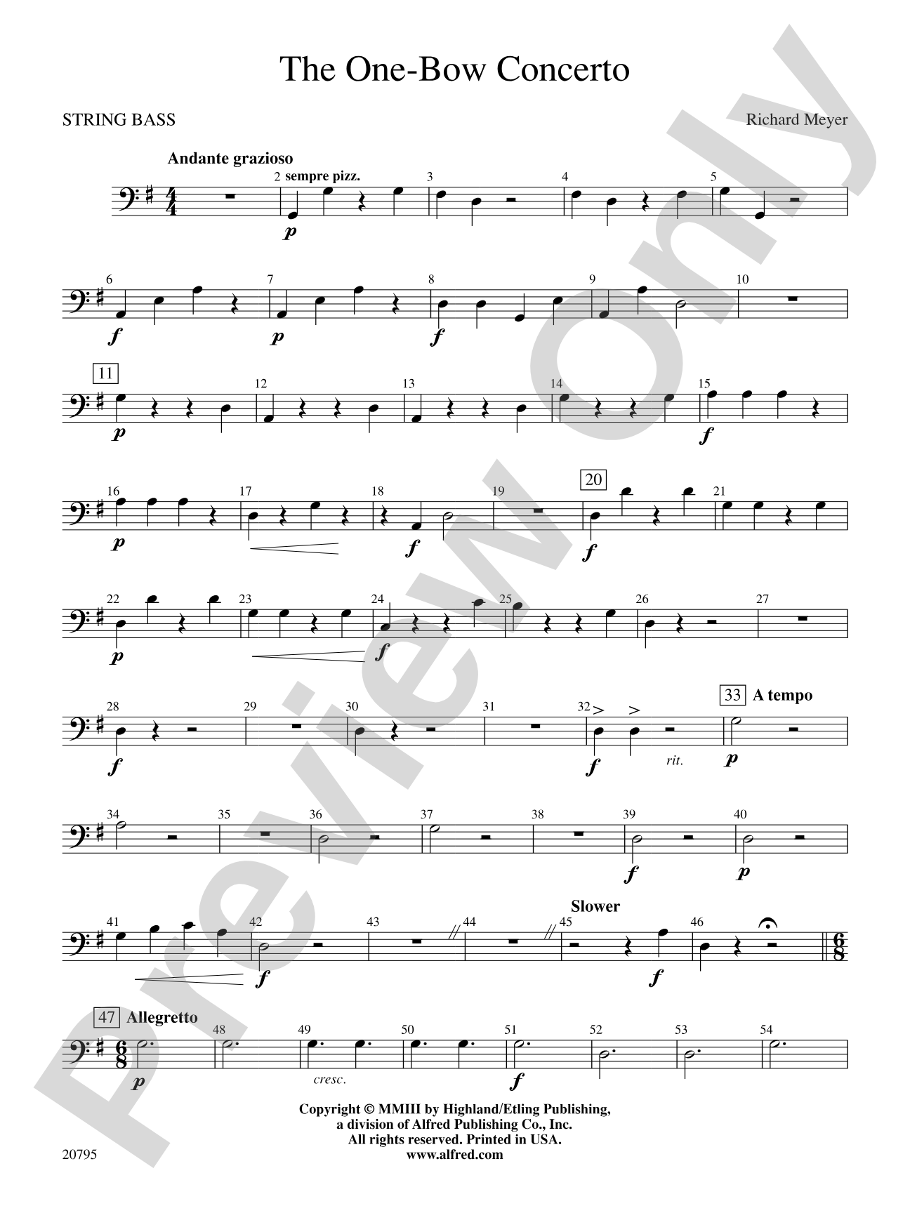 The One-Bow Concerto: String Bass