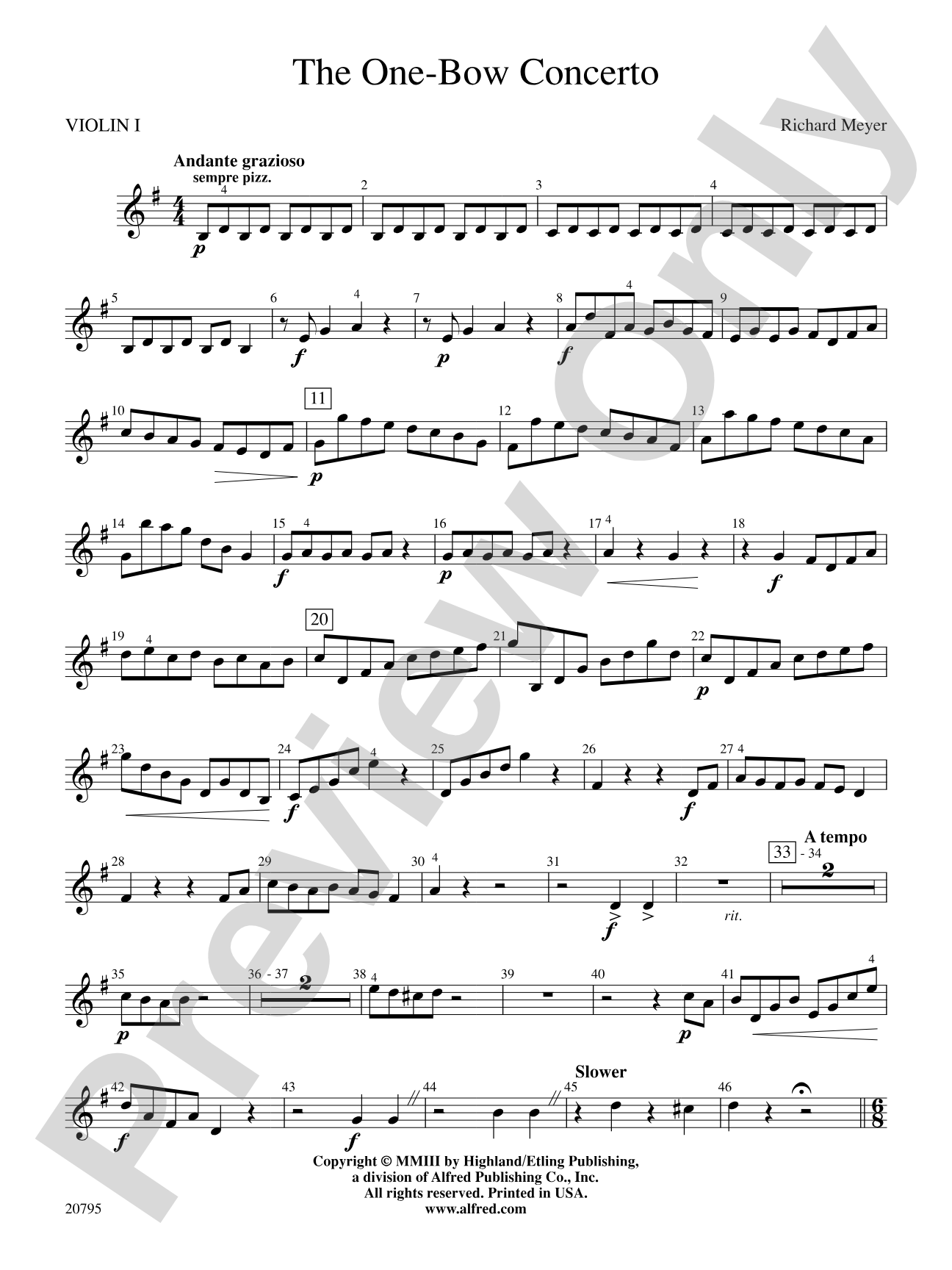 The One-Bow Concerto: 1st Violin