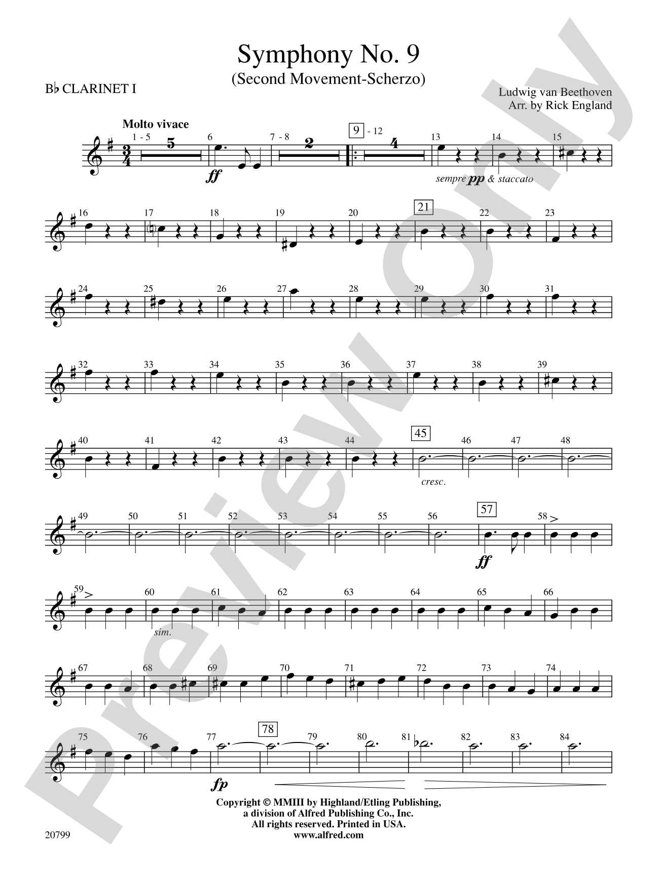 Symphony No. 9 (2nd Movement): 1st B-flat Clarinet