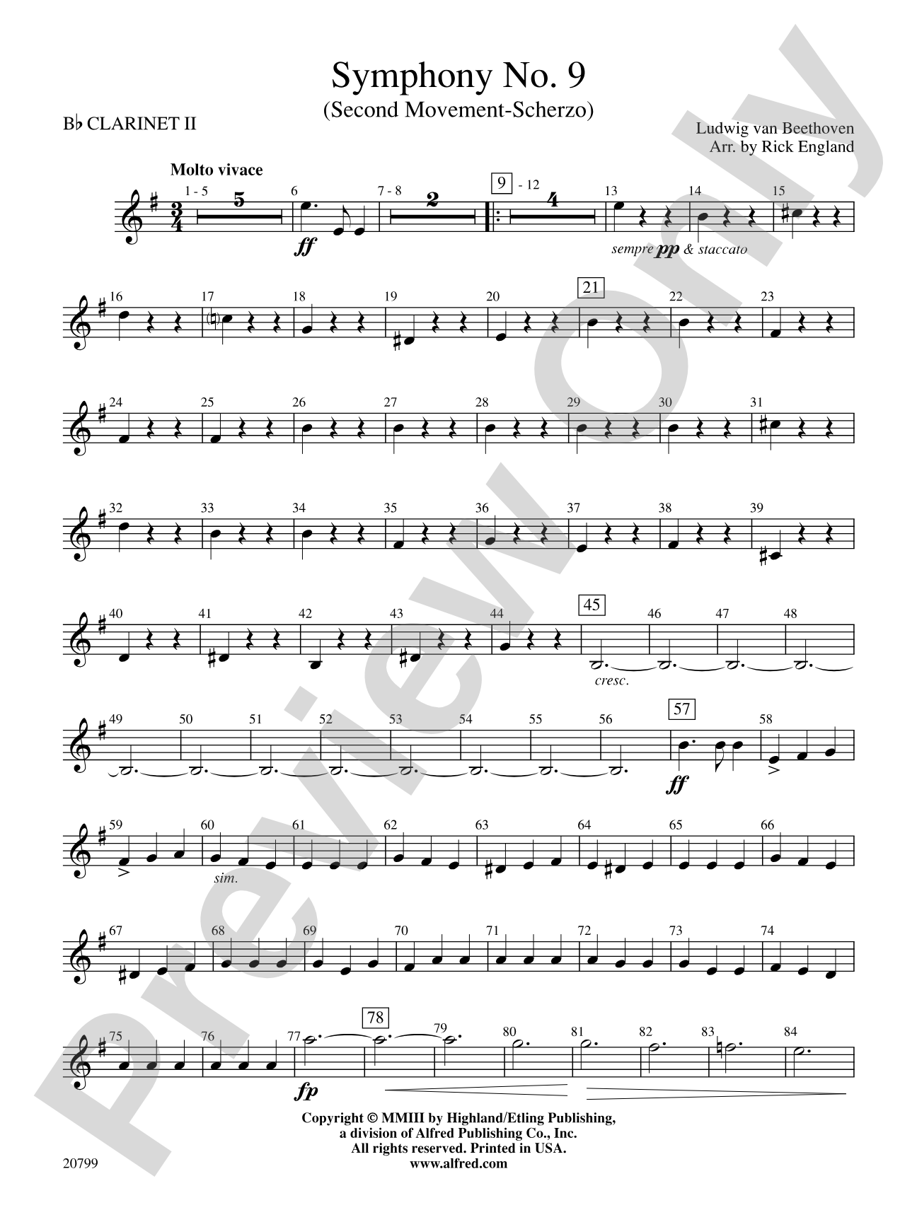 Symphony No. 9 (2nd Movement): 2nd B-flat Clarinet