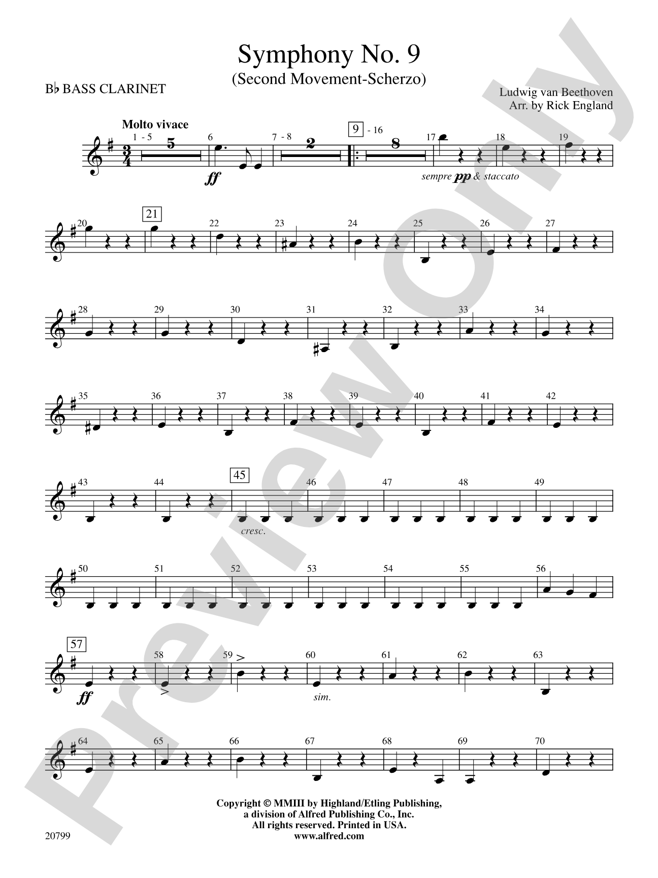 Symphony No. 9 (2nd Movement): B-flat Bass Clarinet