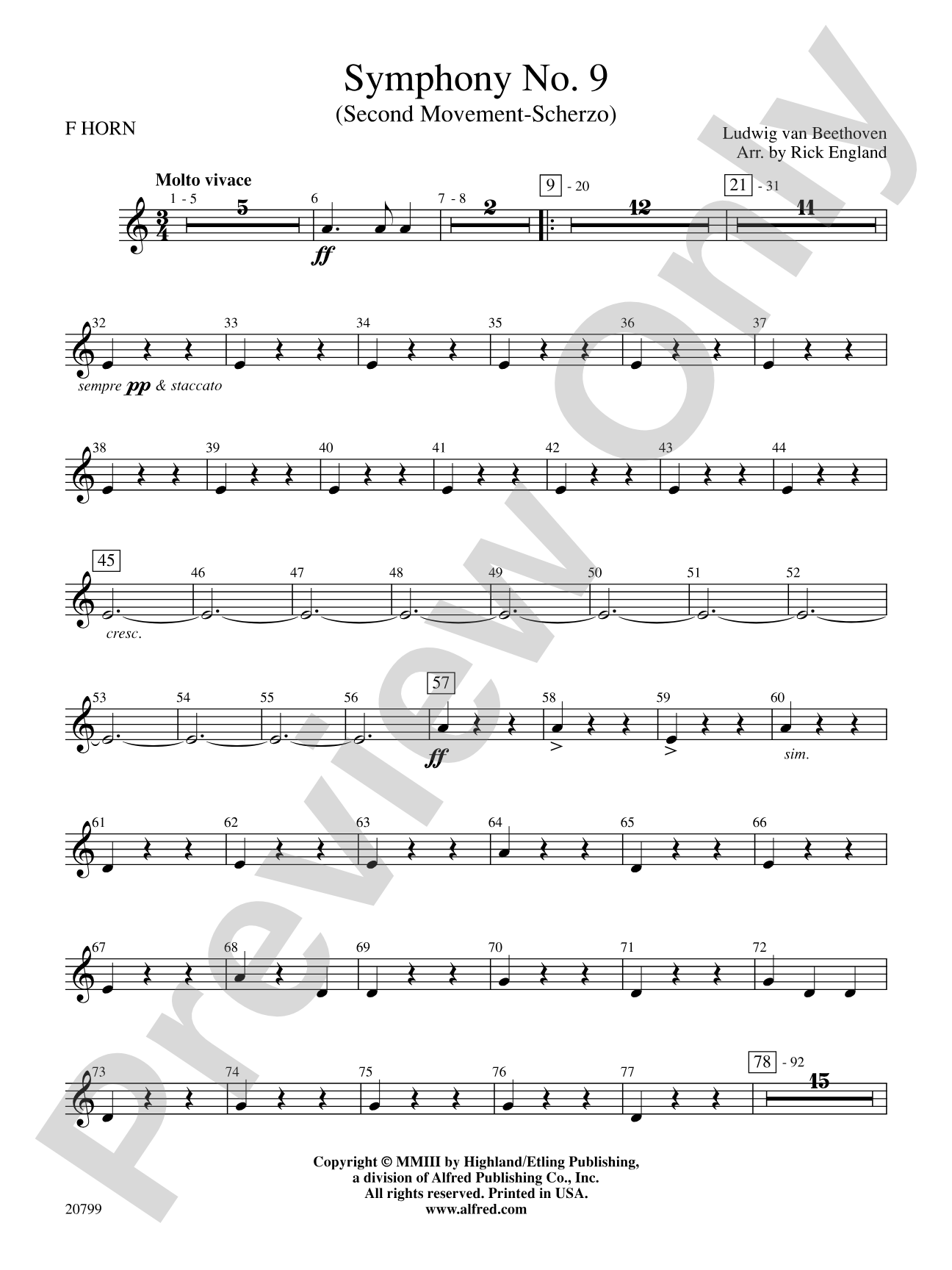 Symphony No. 9 (2nd Movement): 1st F Horn